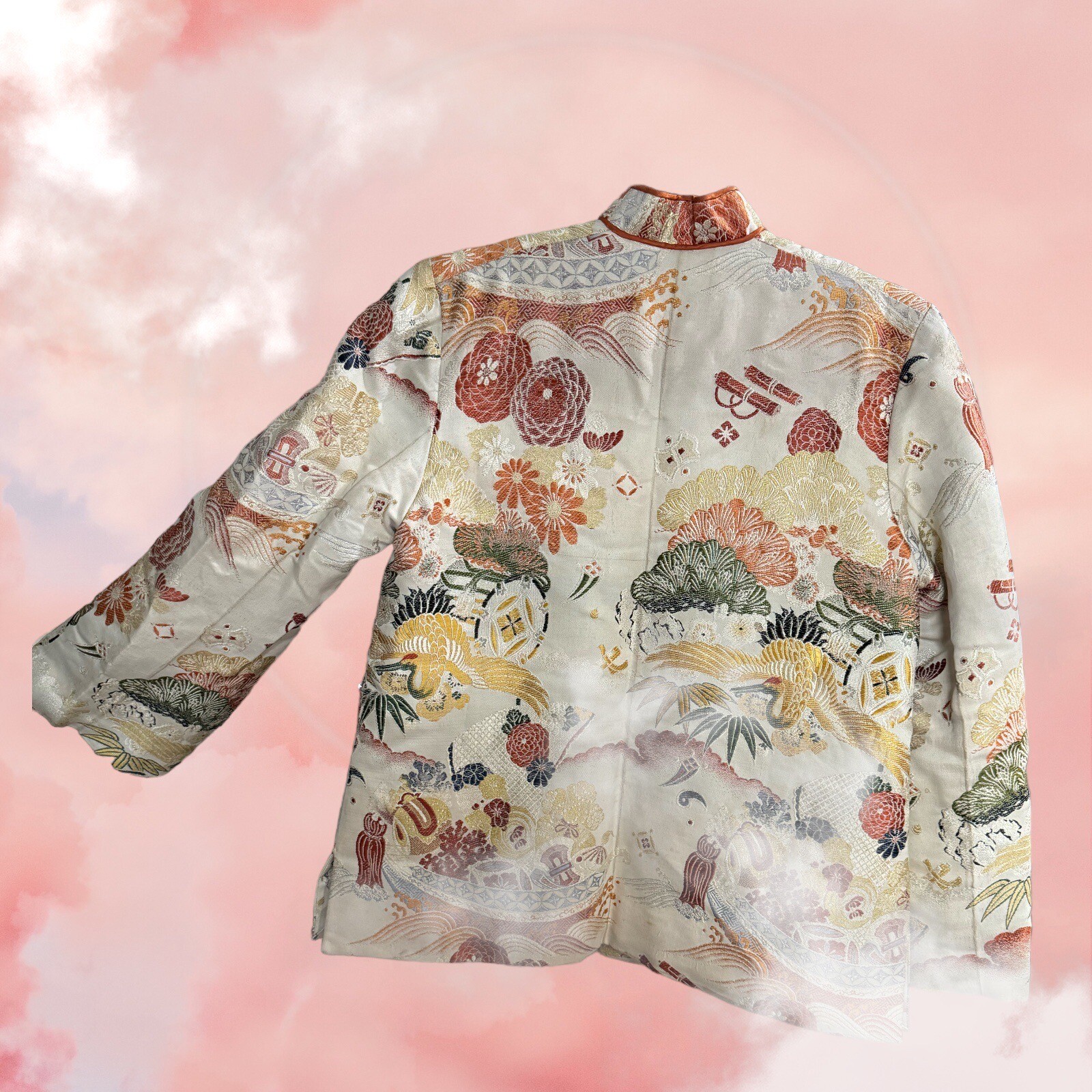 Beautiful Silk Blend Asian Jacket Made By Hand