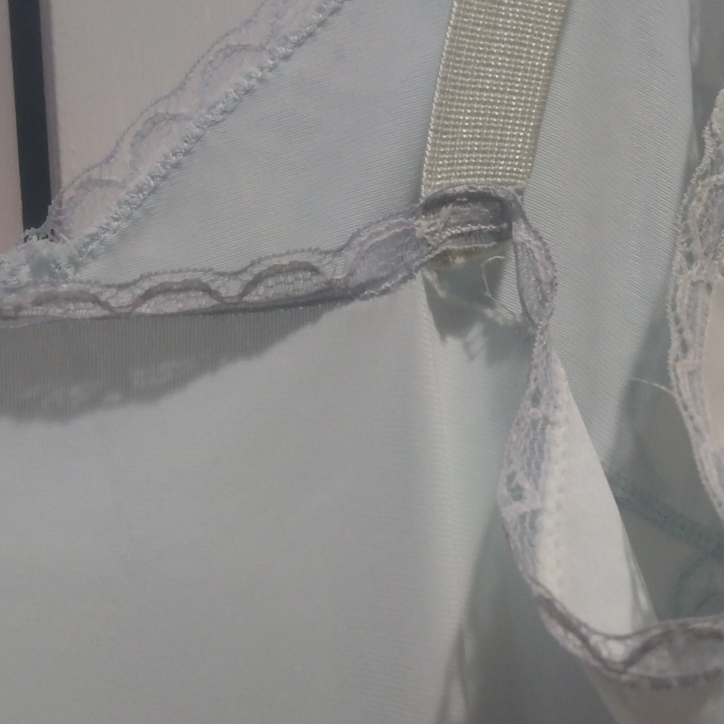 Vintage Charmode Light Blue Nylon Full Slip size 34 small