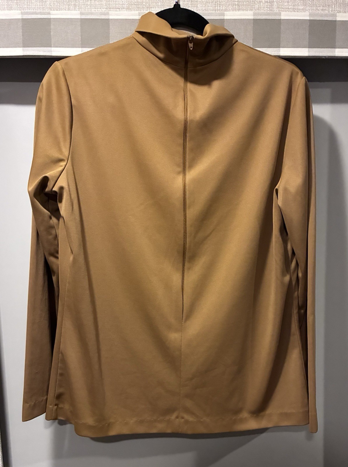 Vtg Gold Pull over Shirt, Graff California Wear, Women’s Small 3/4 Zip Back