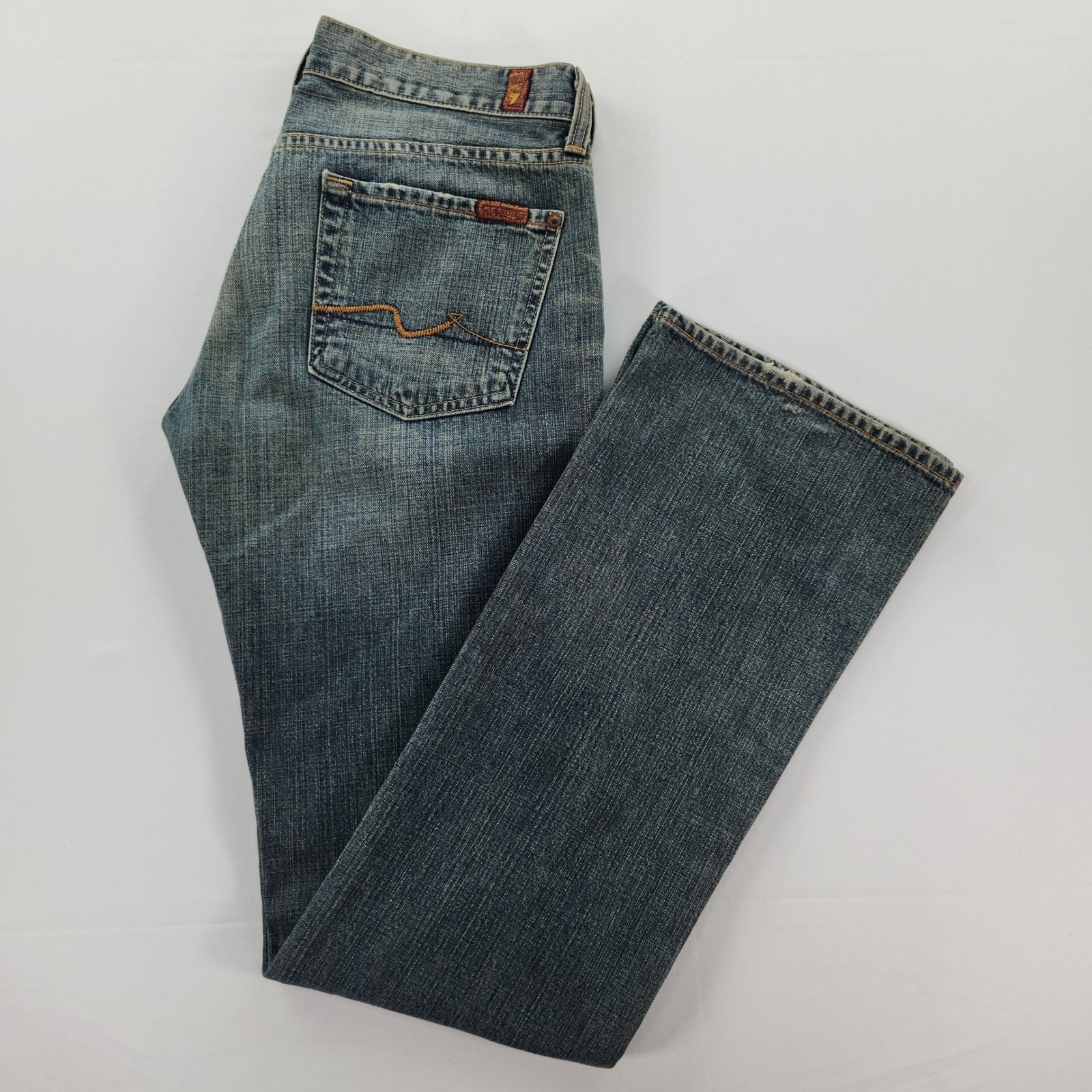 Women&rsquo;s Vintage Y2K 7 For All Mankind Bootcut Jeans Blue Denim Size 28 EUC Used