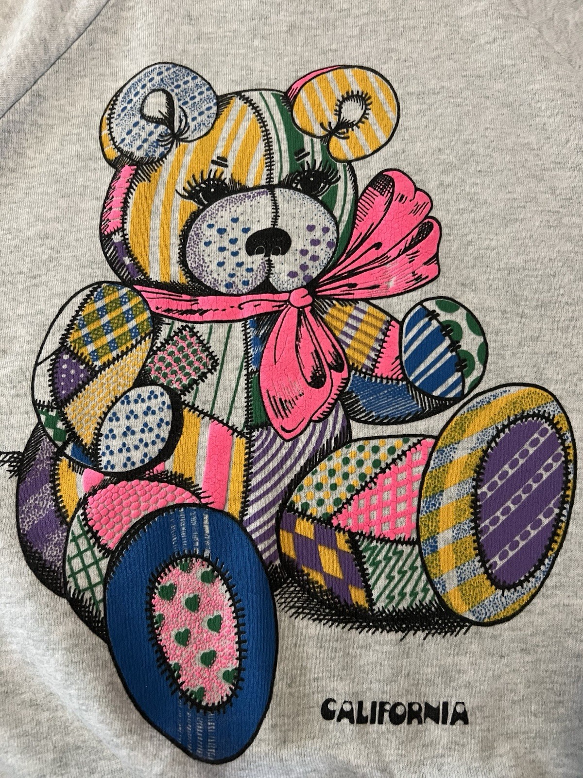 ONEITA Patchwork BEAR Vintage SWEATSHIRT 1990’s Unisex M California