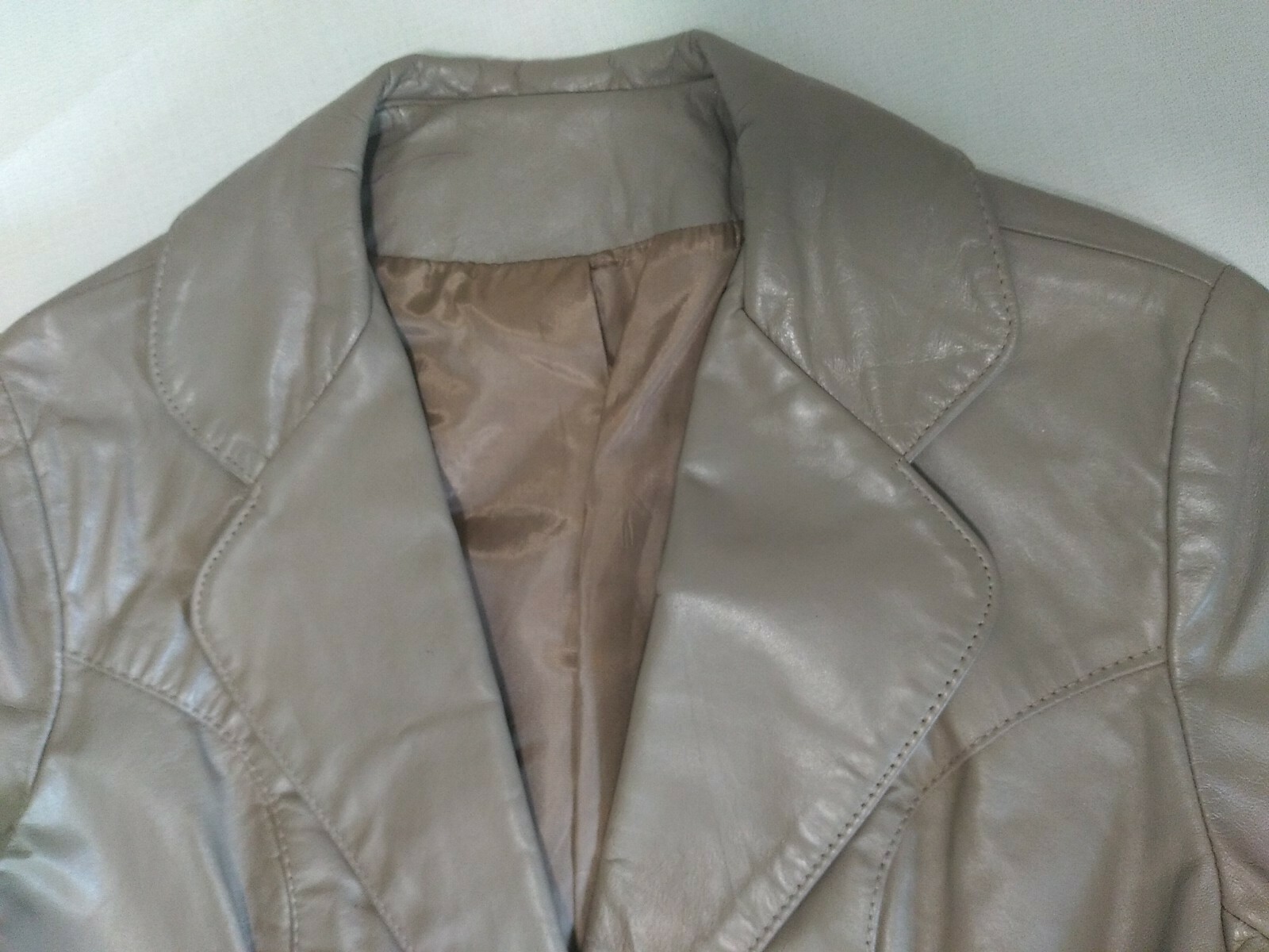 Vintage 1970&rsquo;s General Leather-NY Women&rsquo;s Beige Leather Size Small Jacket