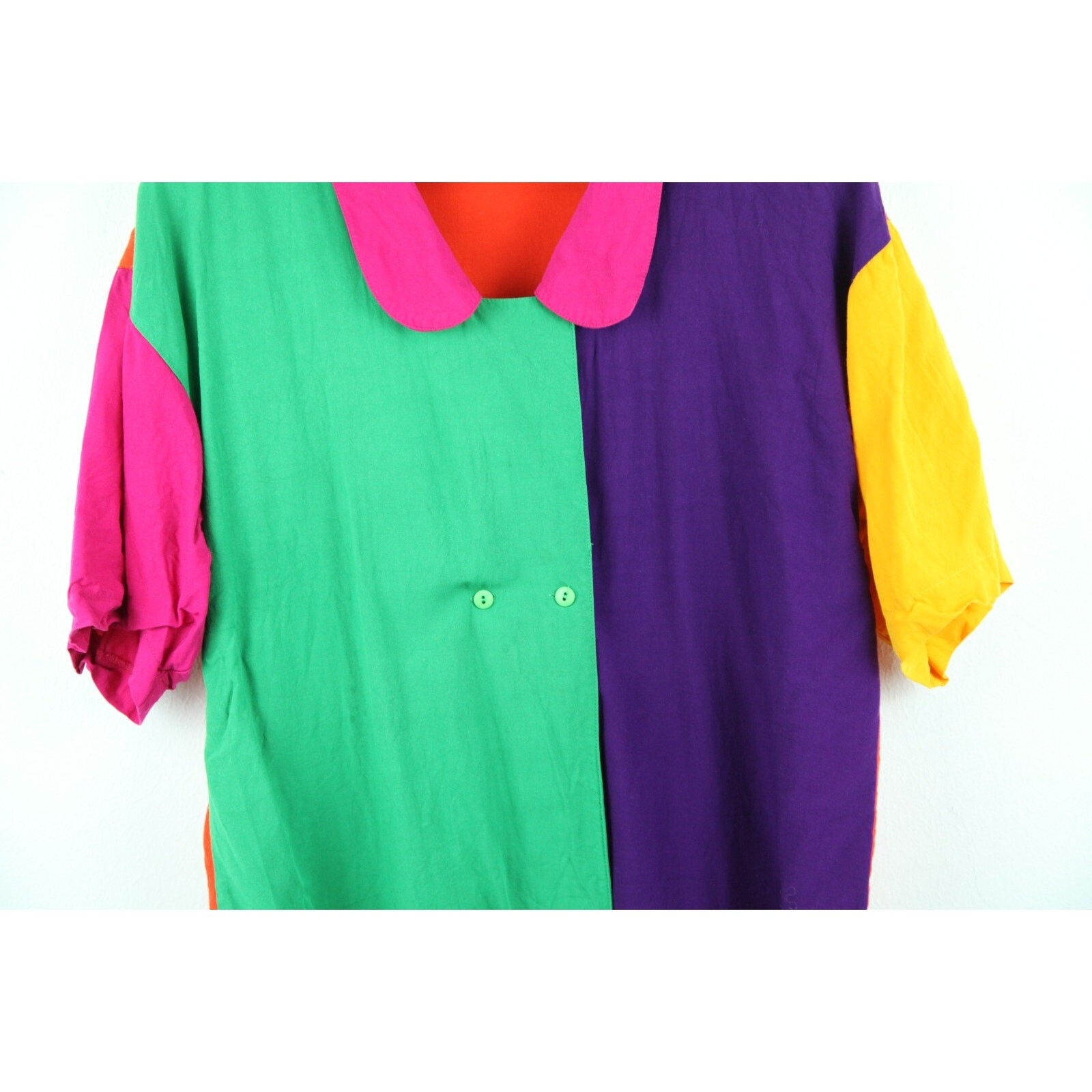 Vintage Large Top Colorblock Multicolor 90s Maximalist Statement Rave Quirky
