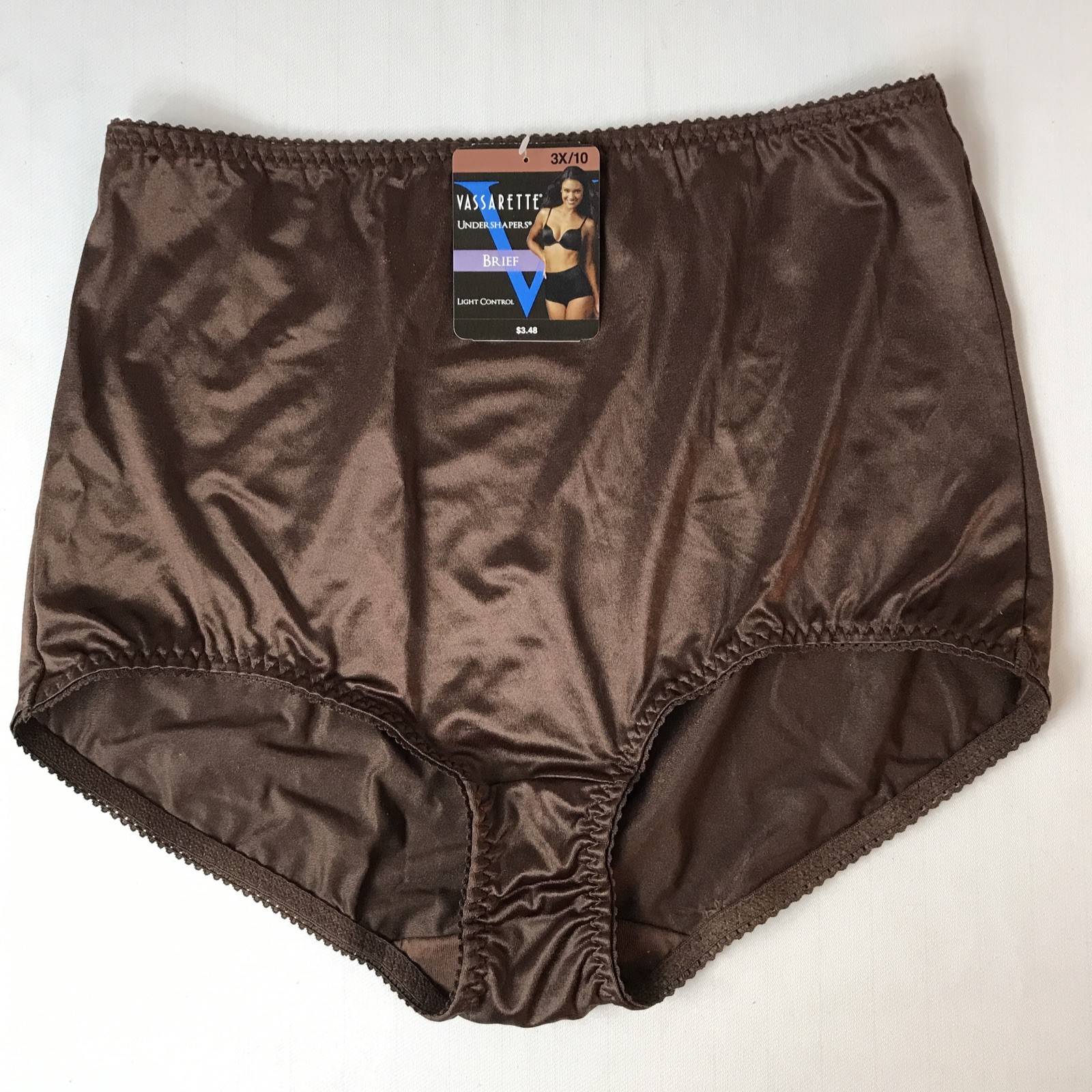 3X Vassarette Undershapers Light Control Panties Second Skin Satin NWT b