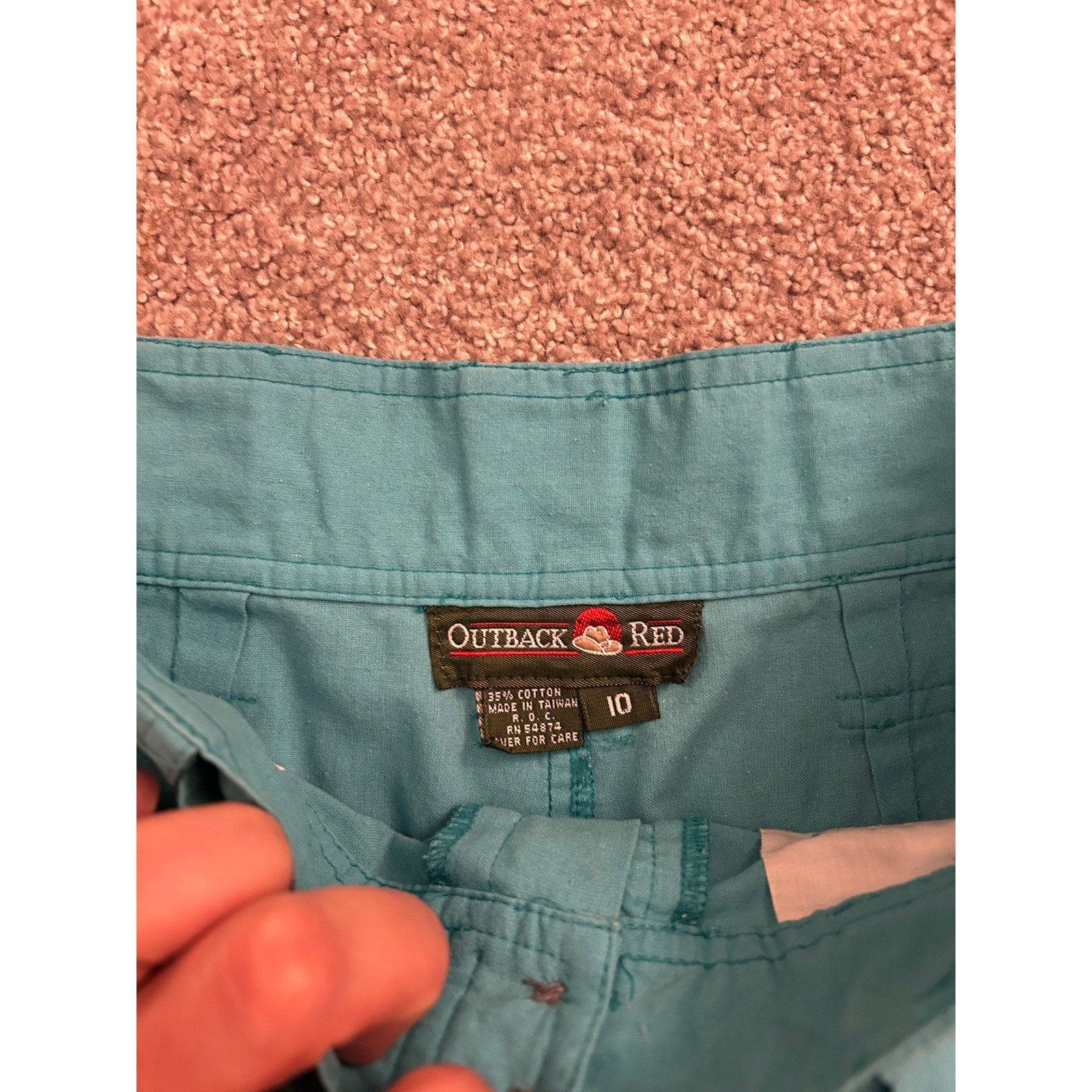 Outback Red Pleated Shorts Womens 10 Teal Excellent Vintage High Waist Cotton