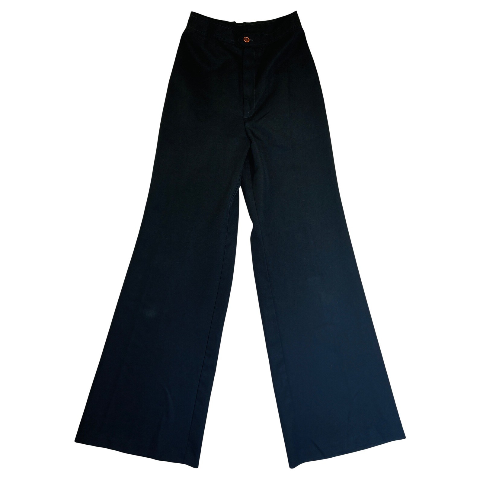 Vintage Garland Black Wide Leg Trousers High Waist Flare Dress Pants Retro 24×31