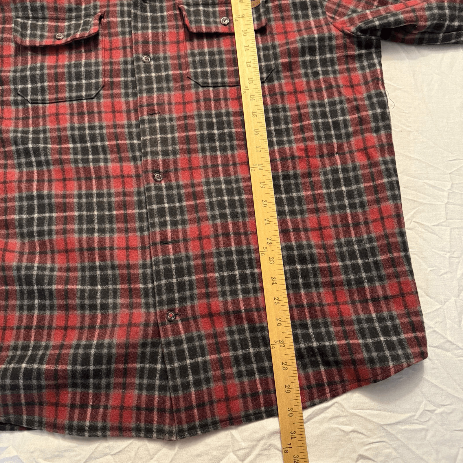 Woolrich Wool Flannel Button Down Shirt Men’s XL Red Plaid