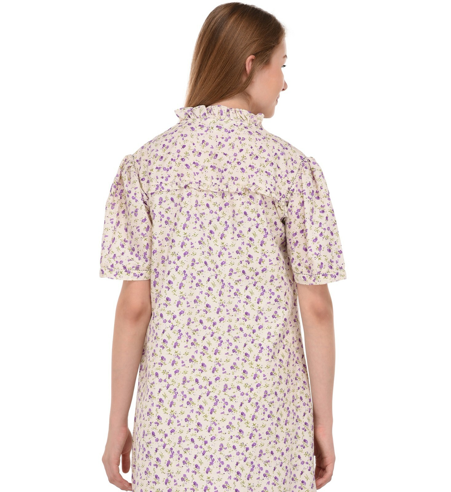 Wrinkle-Resistant Printed Nightdress/Housecoat Set | Cotton Lane