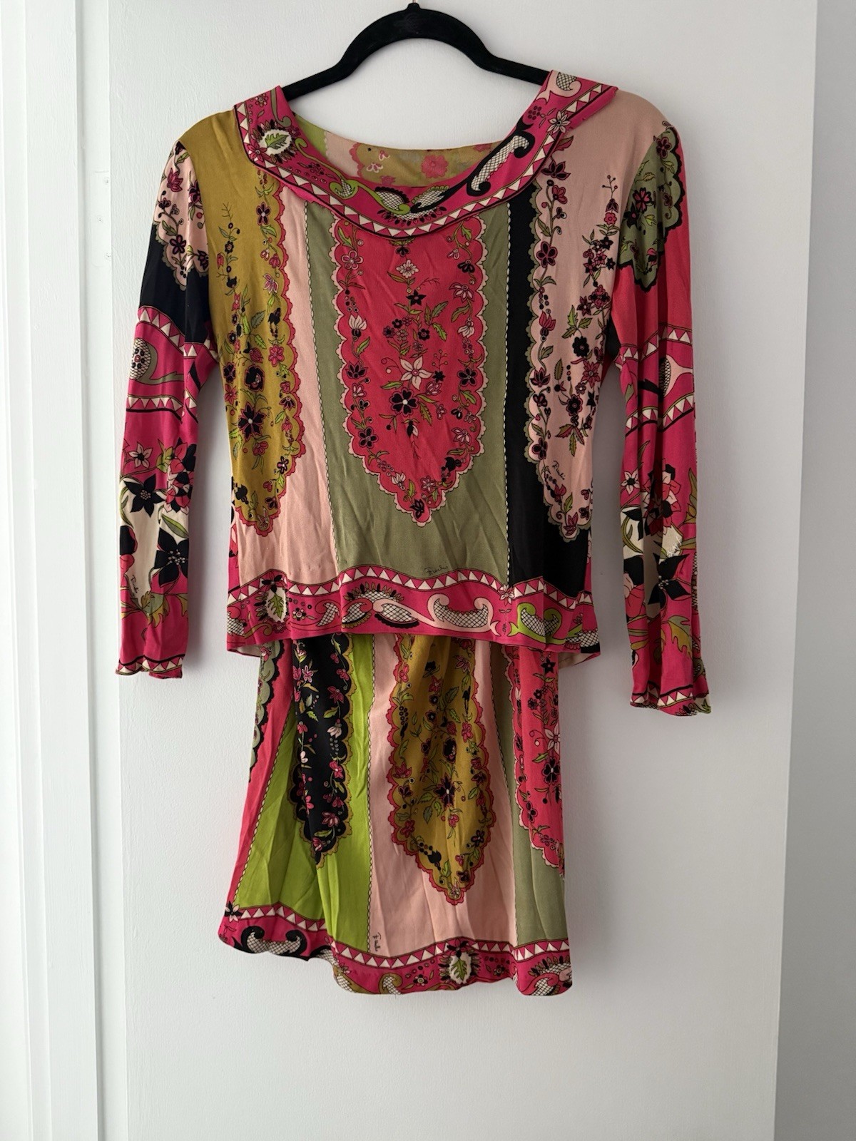 Vintage RARE 1960S EMILIO PUCCI Shirt And Skirt Set Size 6 (fits Size Small)
