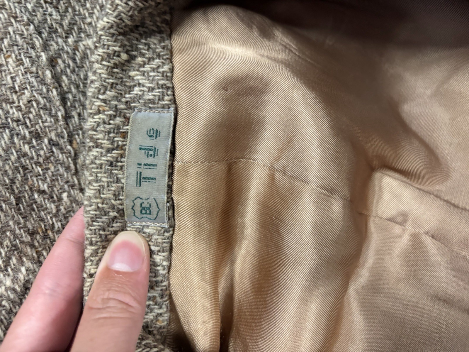 Vintage Tan Wester Tweed Houndstooth Blazer Size Medium
