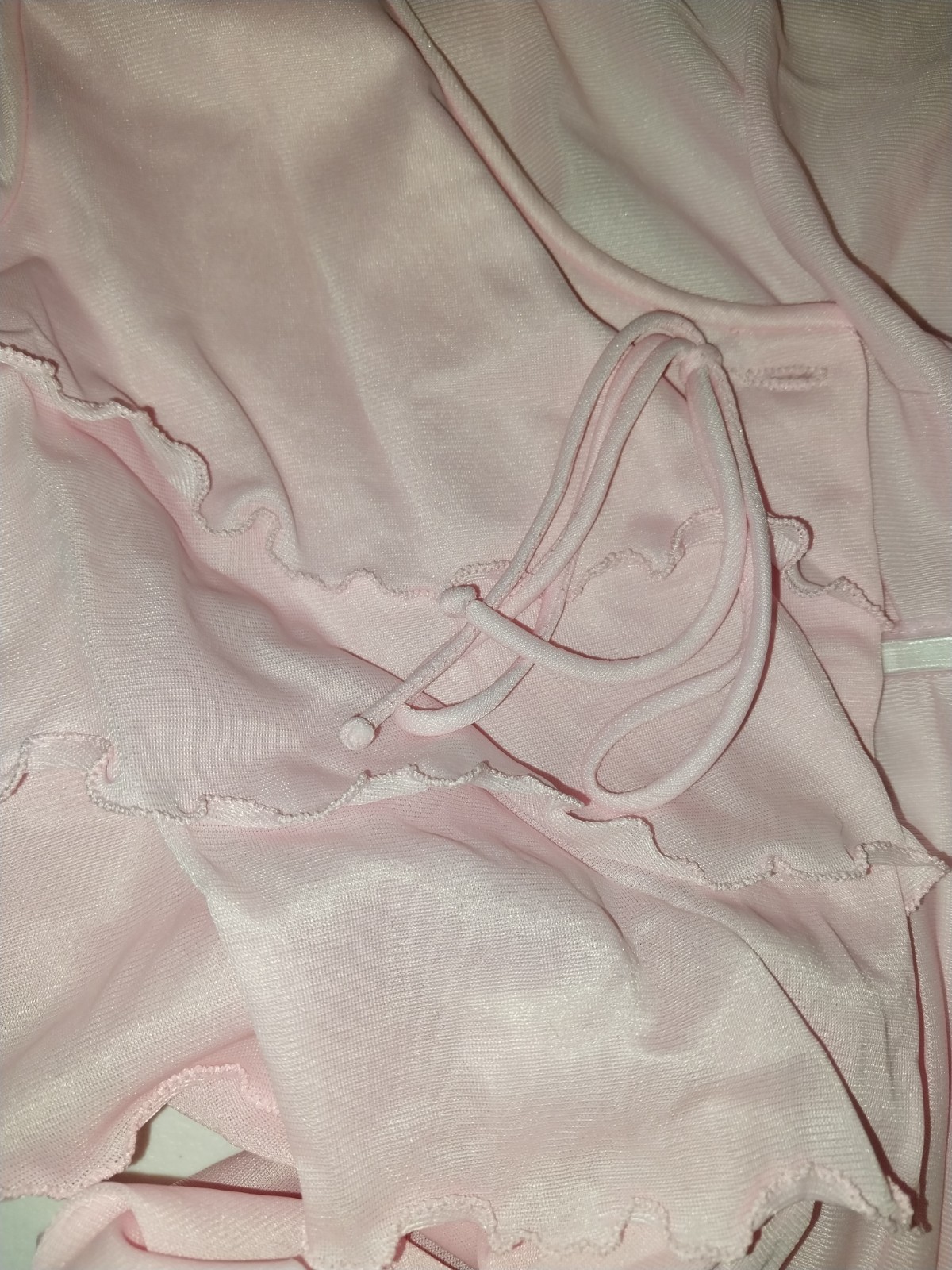 VTG Silky Nylon Pink Sissy Layer Ruffles Sleep nightie robe LONG 50S P/S 36&Prime; NEW