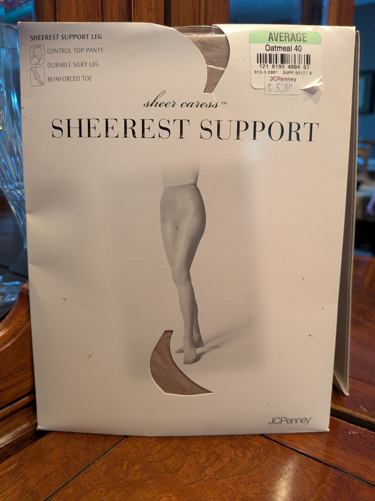 JCP Sheer Caress Sheerest Support Pantihose In Oatmeal Average