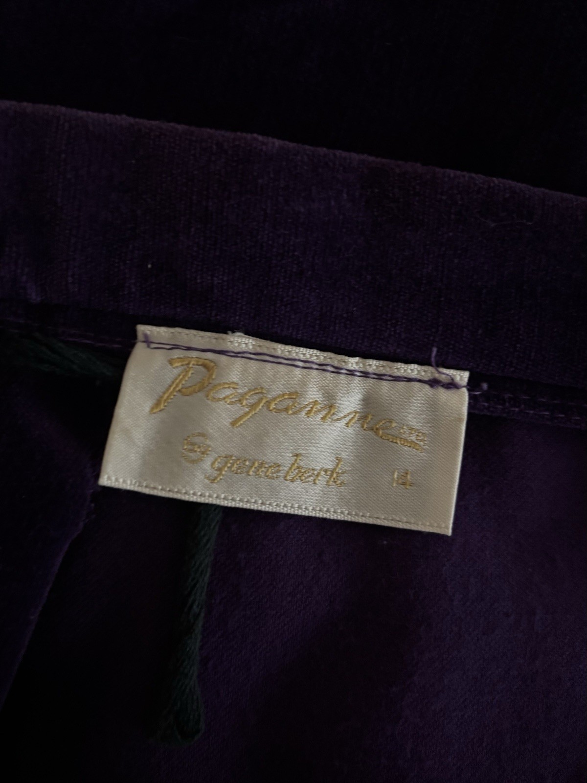 Paganne By Gene Berk Deep Purple Velvet Maxi Long Skirt Sz 14 Waist 30”