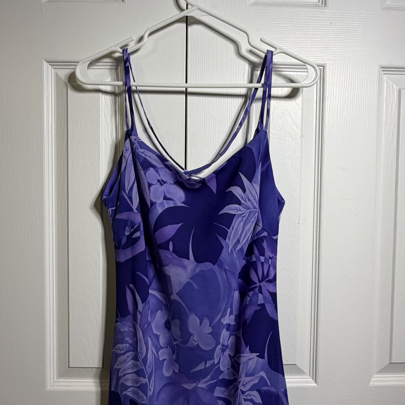 Vintage Steppin Out Purple Floral Dress Size 8/10 Formal Lace Back 90s Y2K