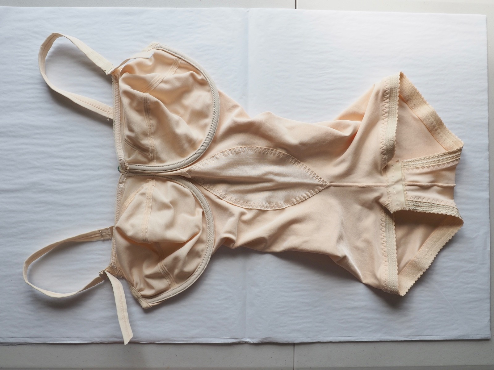 60s Vintage Goddess Corselette 38DD Underwire Bodysuit One Piece Shaper ILGWU