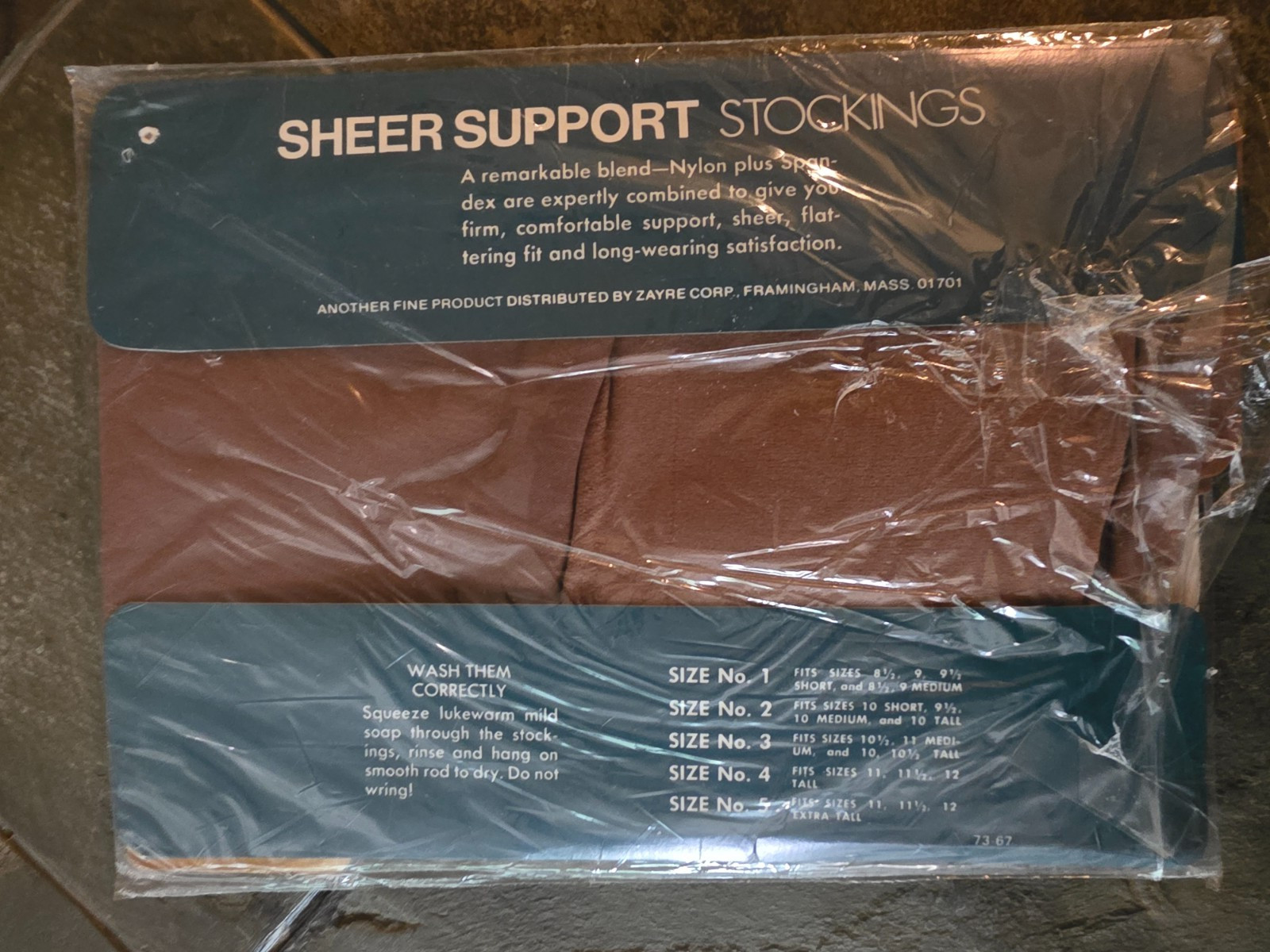 Vintage NIP Zayre Sheer Support Stockings Taupe Size 2 (9 1/2-10 Med to Tall)