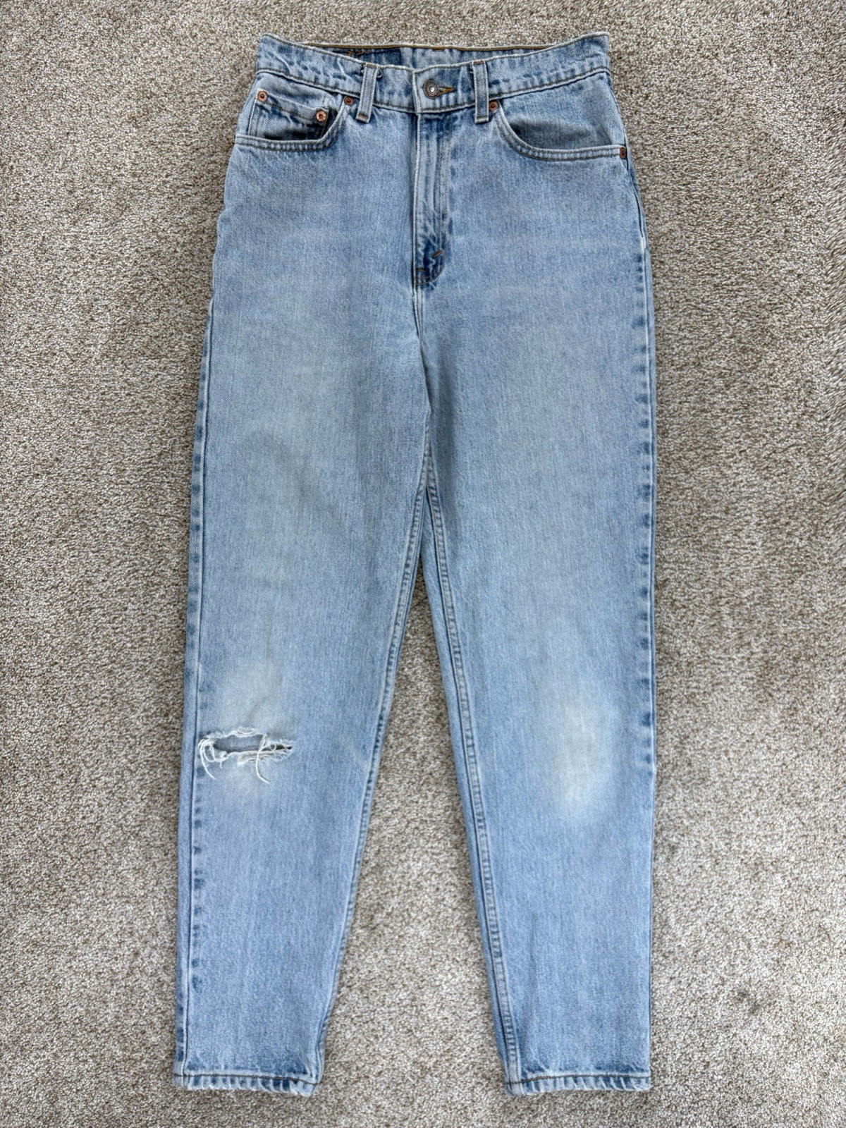 Vintage &rsquo;96 Levi&rsquo;s 521 Tapered Fit Jeans Women&rsquo;s 8 (26×29) Blue Distressed USA