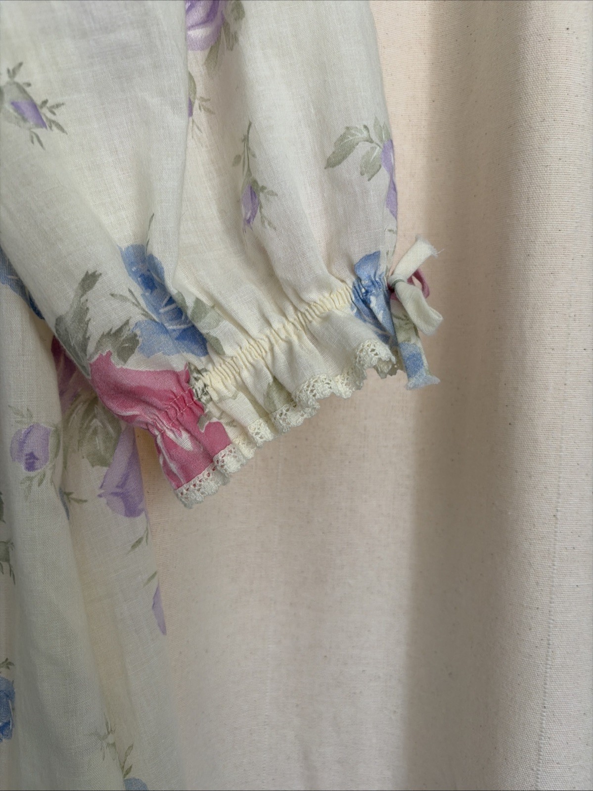 Cottagecore Grandmacore Dressing Robe Floral Sz S Vintage 80s