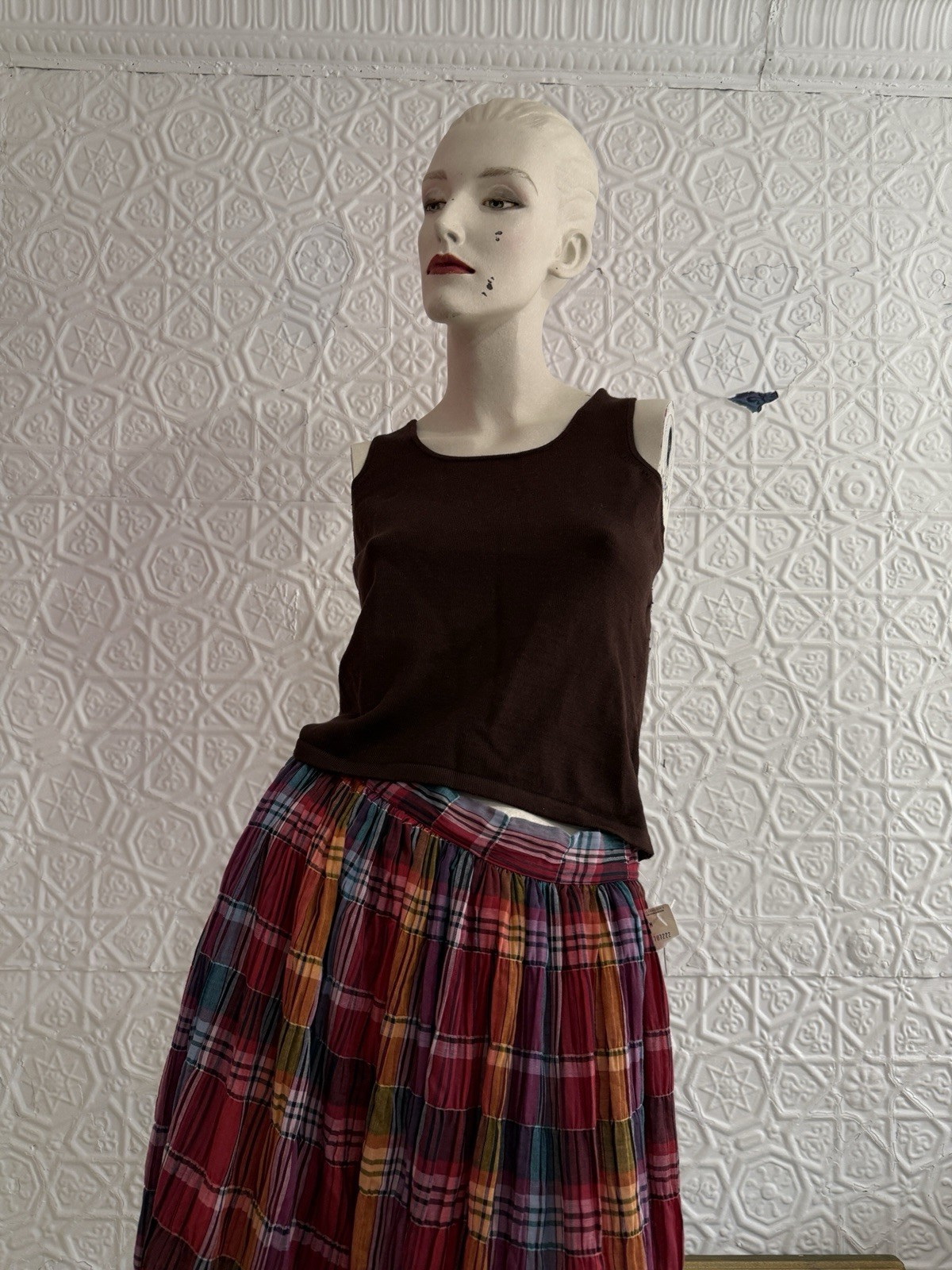 Vintage Emmanuel Ungaro brown sleeveless knit top-Camis- 1980s-1990s-Minimalist-
