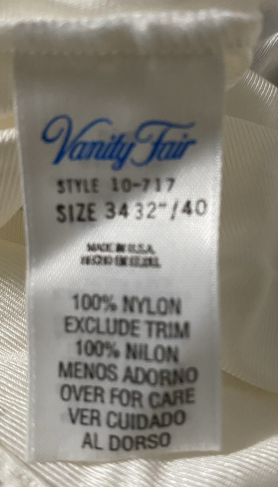 Vintage Vanity Long Fair Full Slip With Slit Size 34