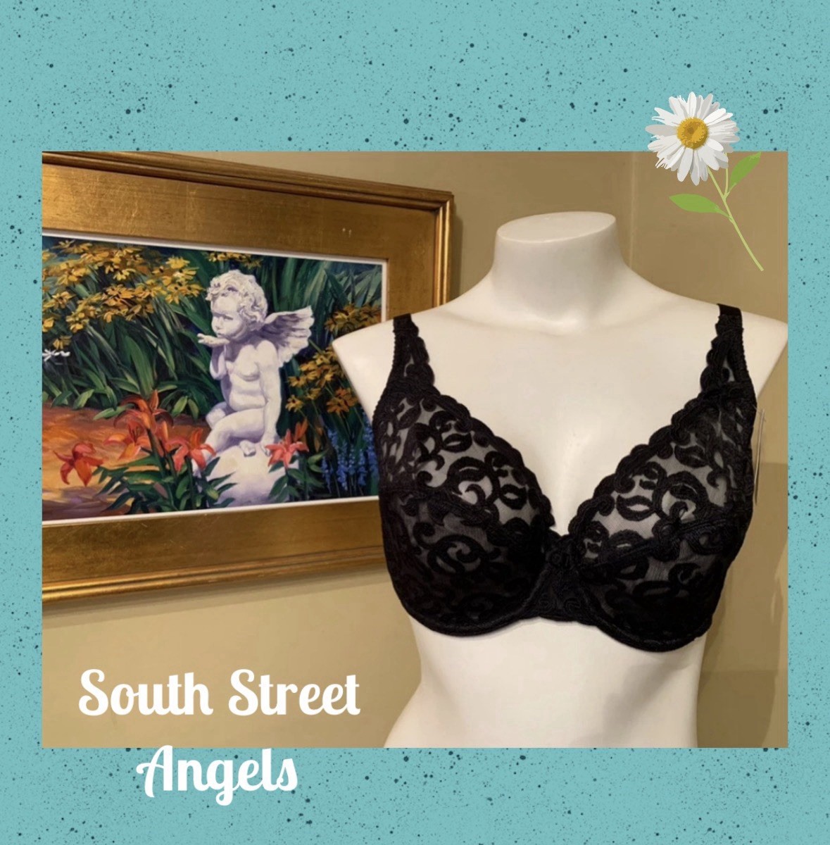 WACOAL 85199 ~ BLACK ~ ARABESQUE SEMI-SHEER UNDERWIRE BRA ~ SIZE 38DD