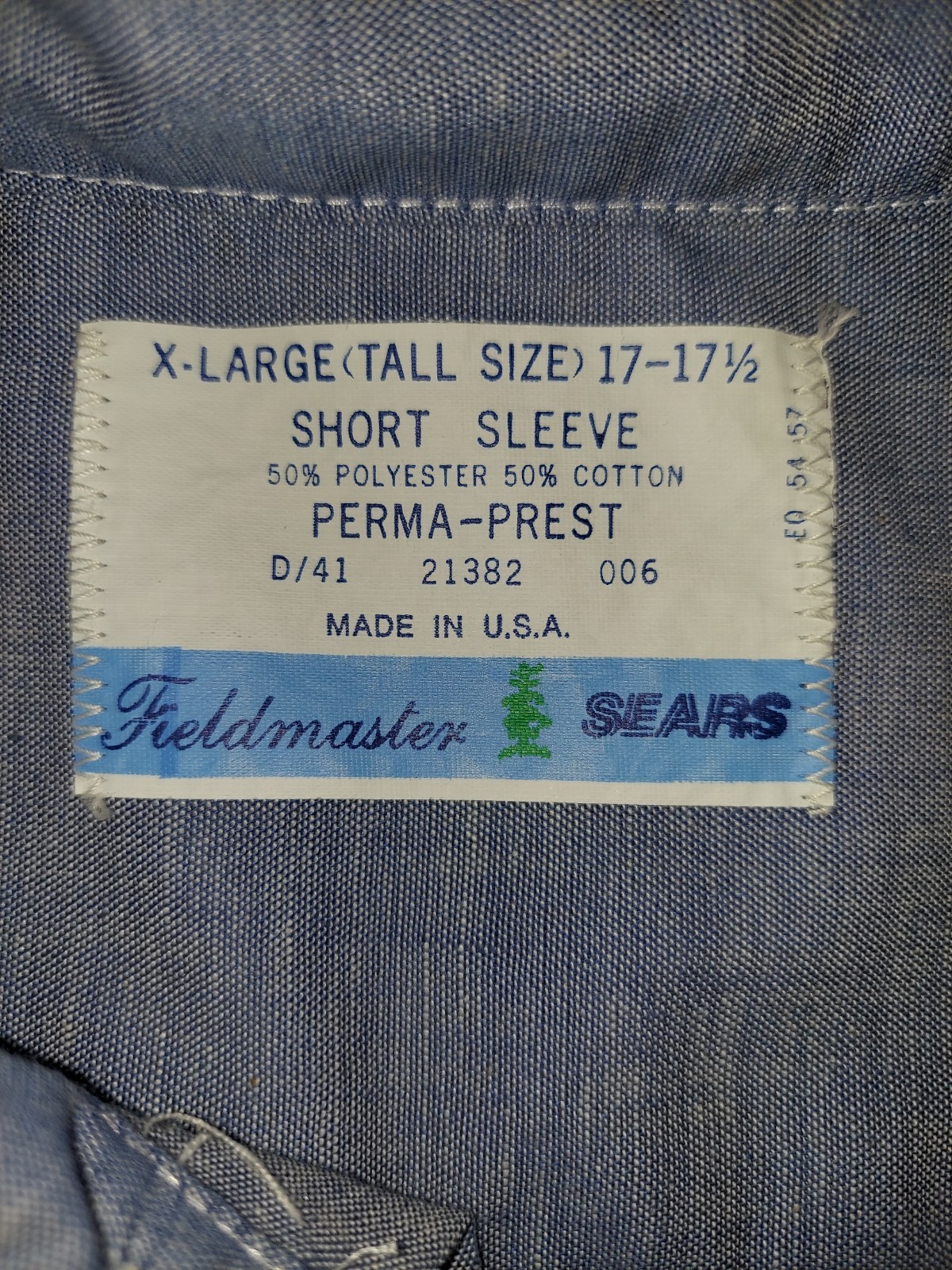 Vintage Sears Fieldmaster Chambray Button Up Horse Patriotic Western Boho Native