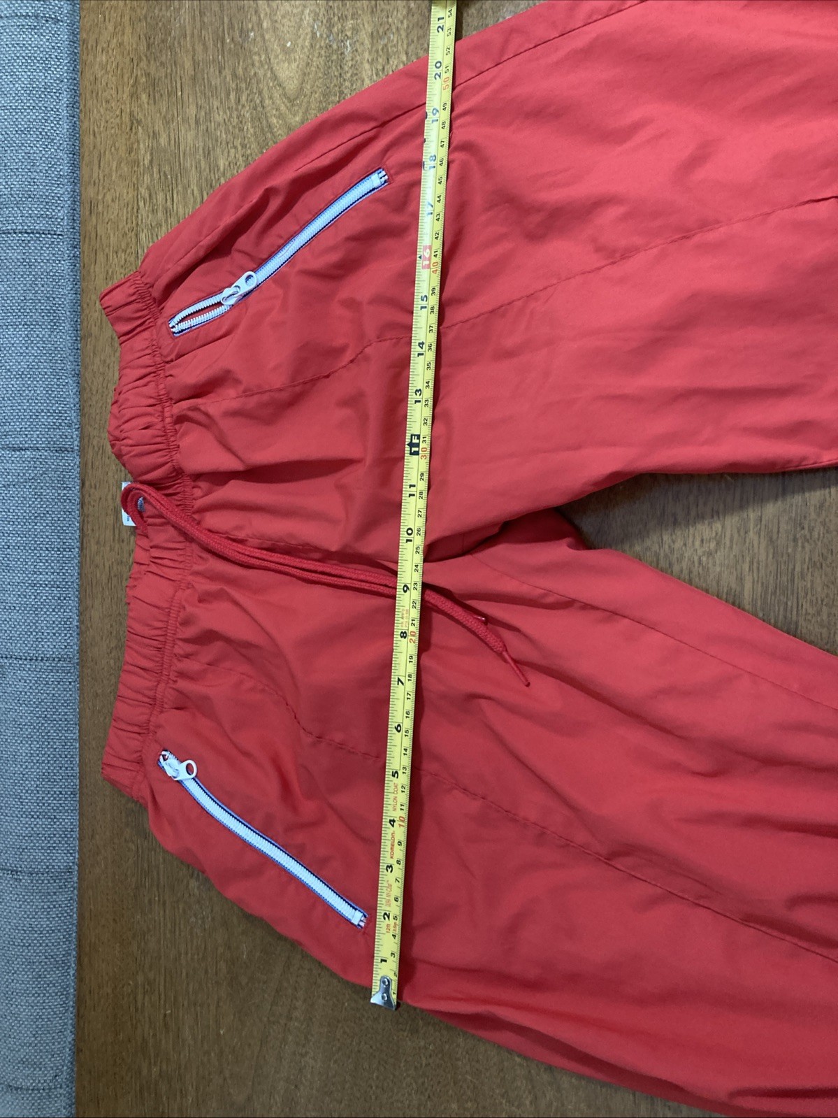 VTG Y2K Old Navy Track Pants Women’s Medium Red Low Rise Ankle Zip Pocket EUC