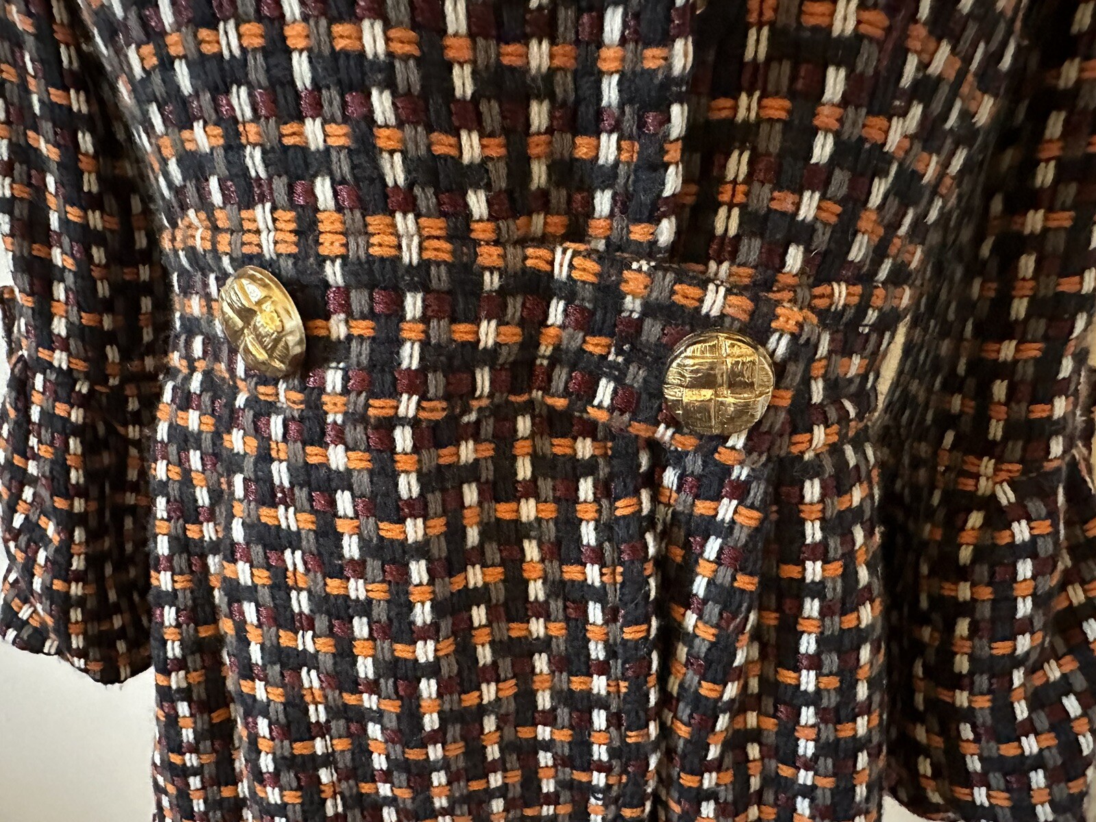 Juicy Couture Wool / Tweed Peacoat with gold buttons sz M vintage Y2K
