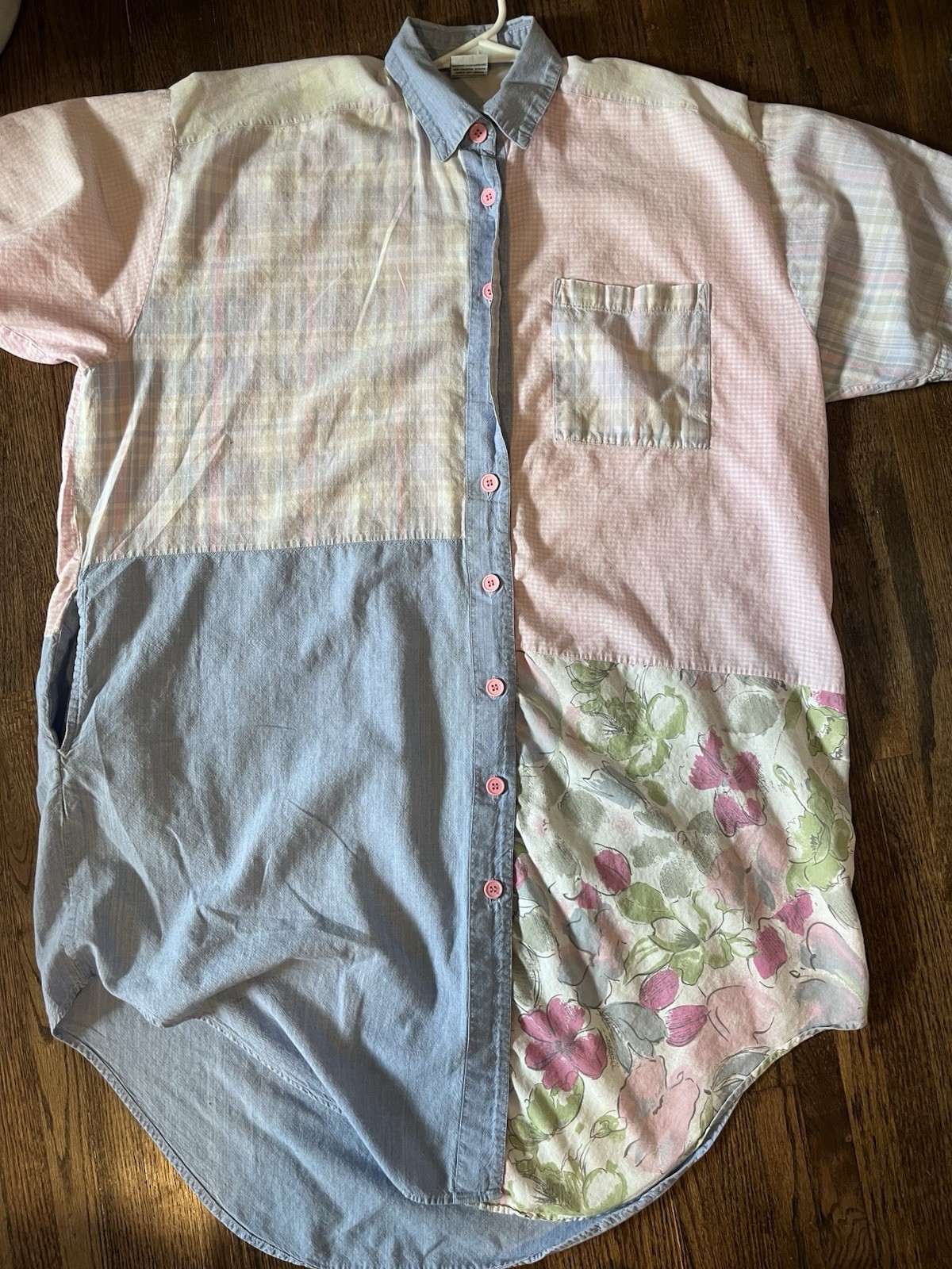 Vintage Patchwork Dress Made In Pakistan Chandni Cotton, One Size Fits All