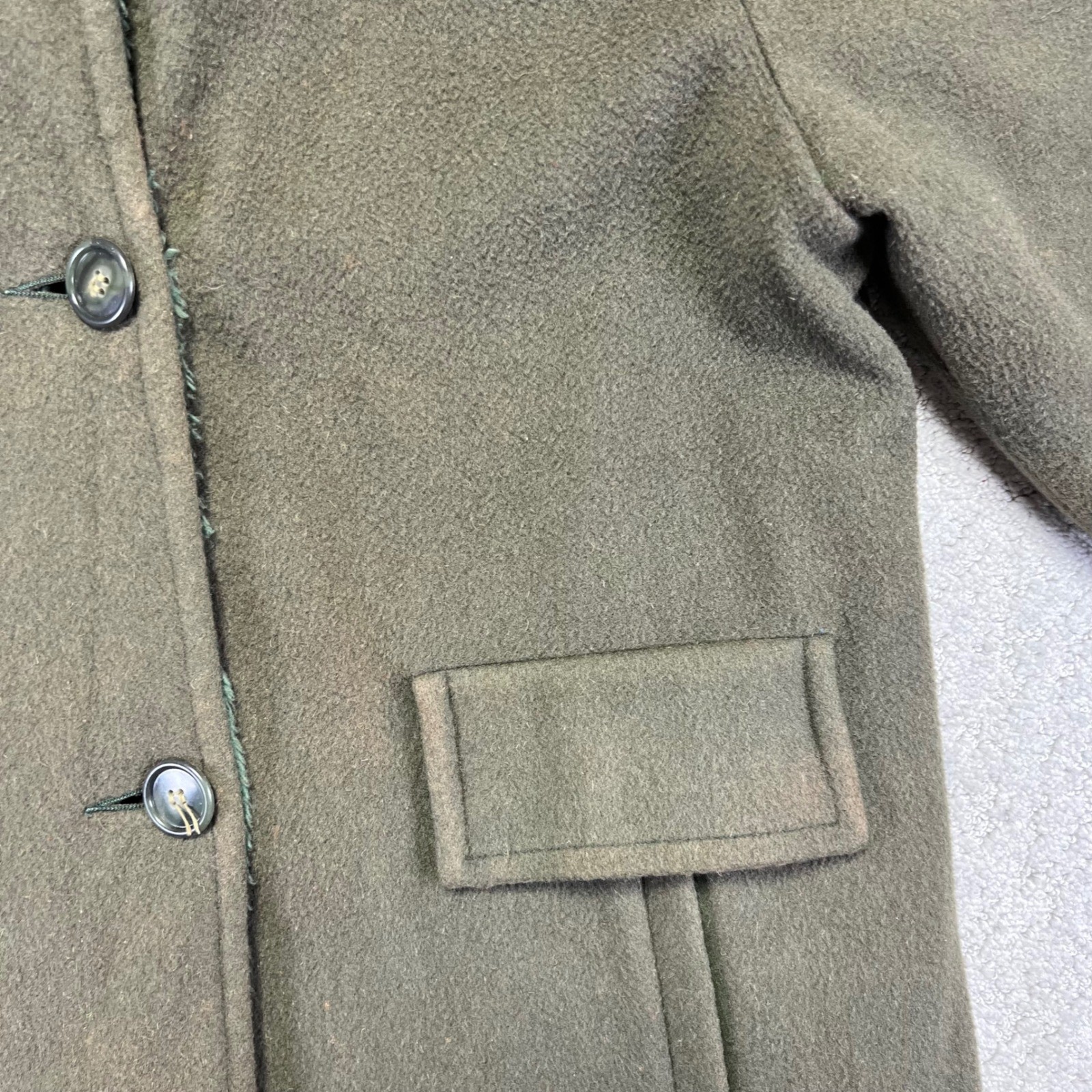 VINTAGE Schuster Camapile Jacket Womens 18 Fine Wool Camel Hair Hooded Coat 50s