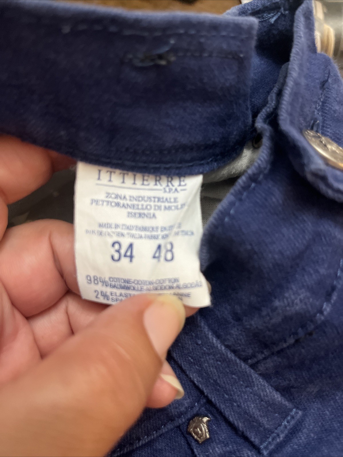 VERSACE Jeans Couture ITTIERRE SPA Blue Denim Pants VTG 90S Italy