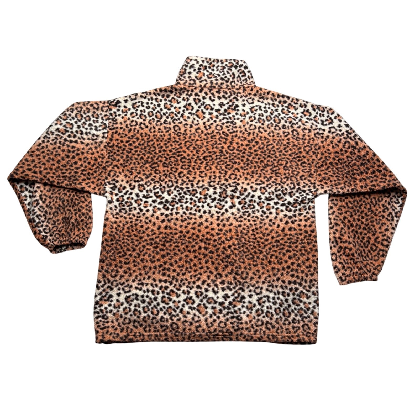 Vintage 90s Vail Leopard Print Fleece Jacket Made in USA Small Full Zip Animal