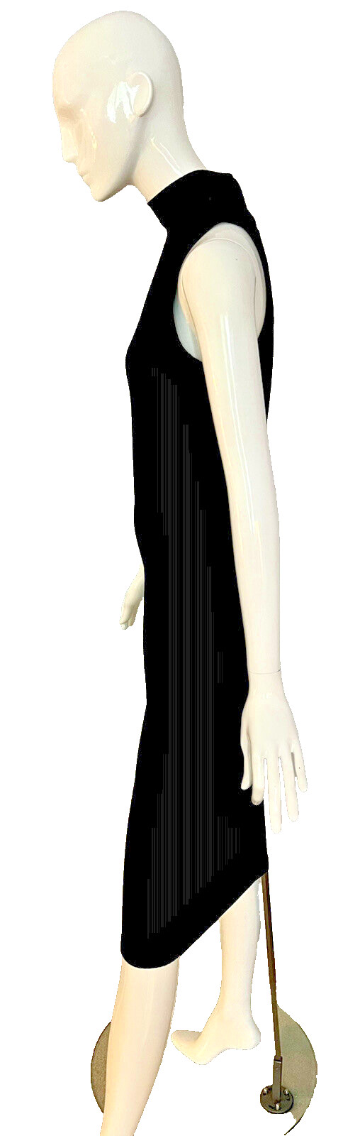 Versace Jeans Couture Ponte mock Neck Sleeveless Black dress, rare 1990s LBD