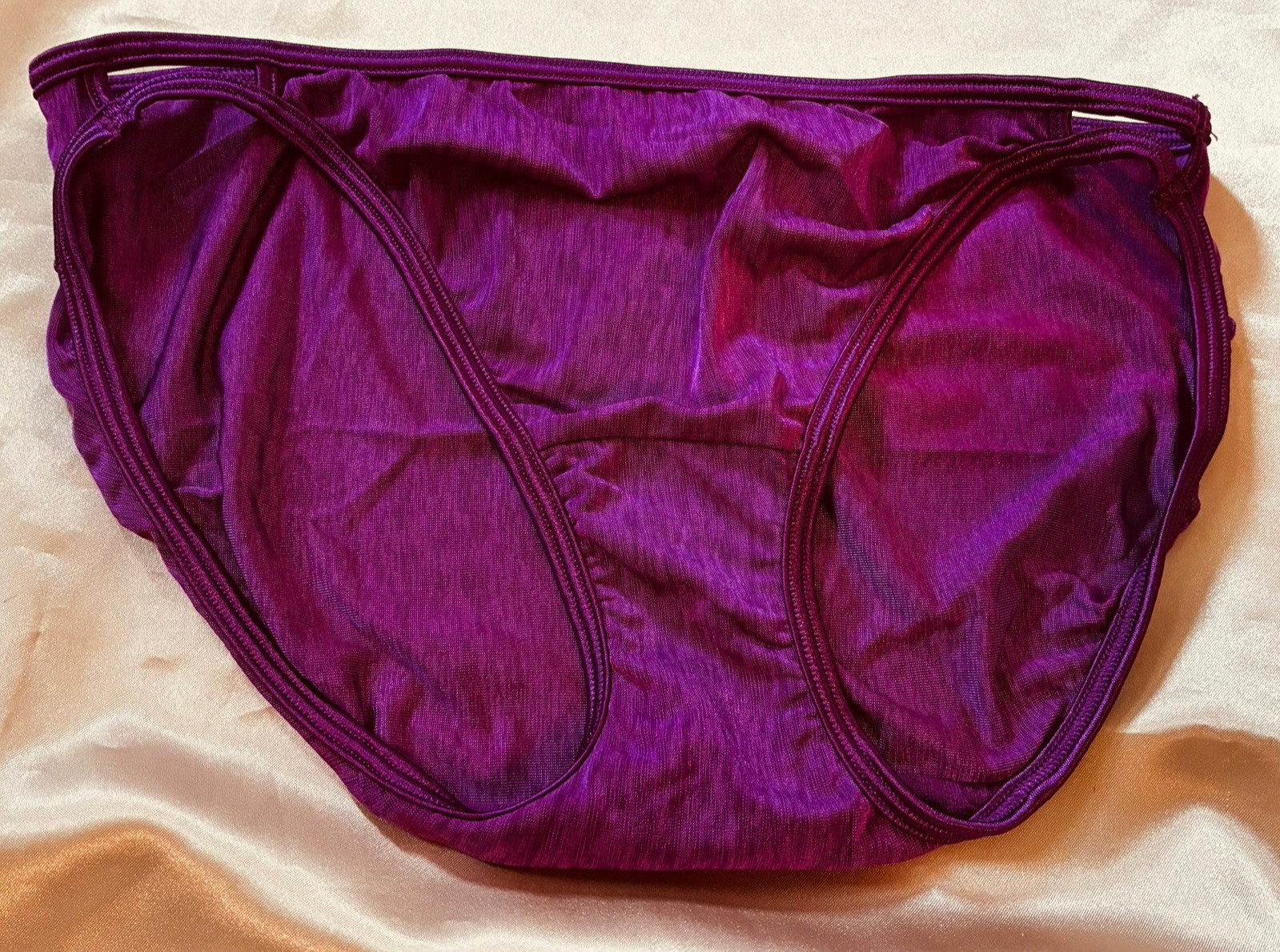 Vtg Purple Vassarette Nylon String Bikini Panty 7