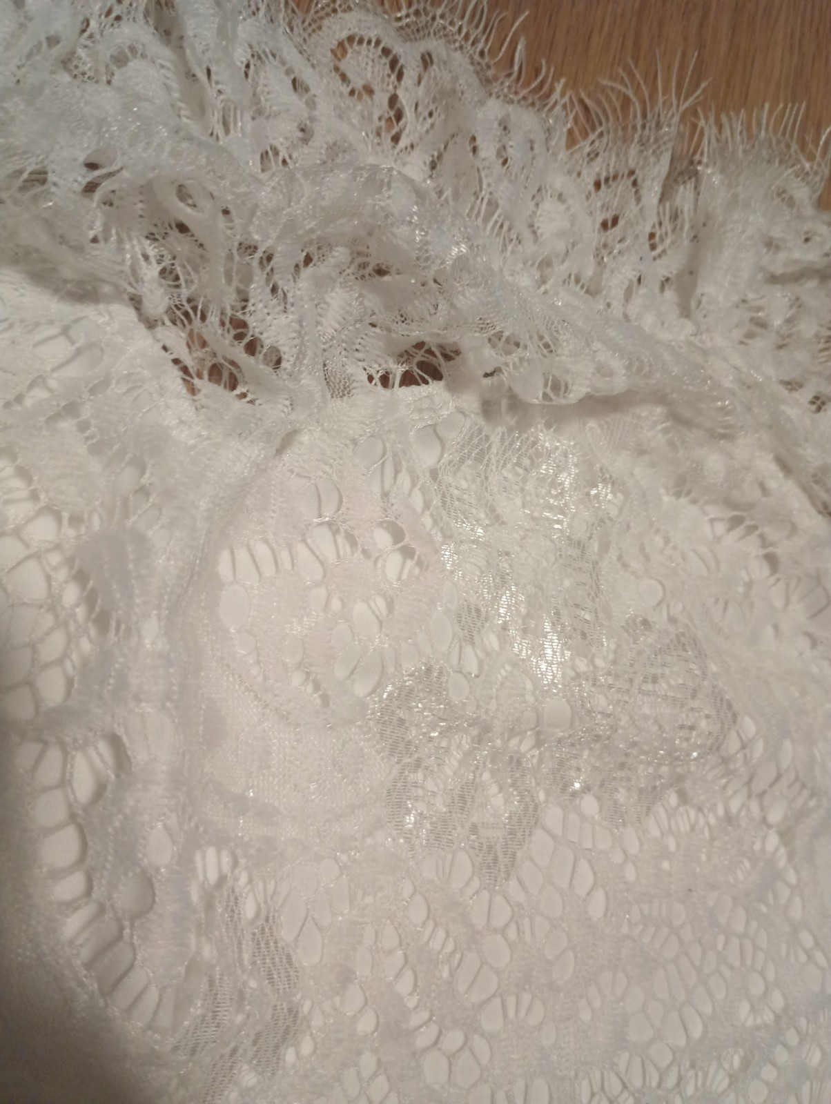 Vtg 80s Chantilly Lace Yoke Overlay Stretch Playsuit Romper summer beach XS