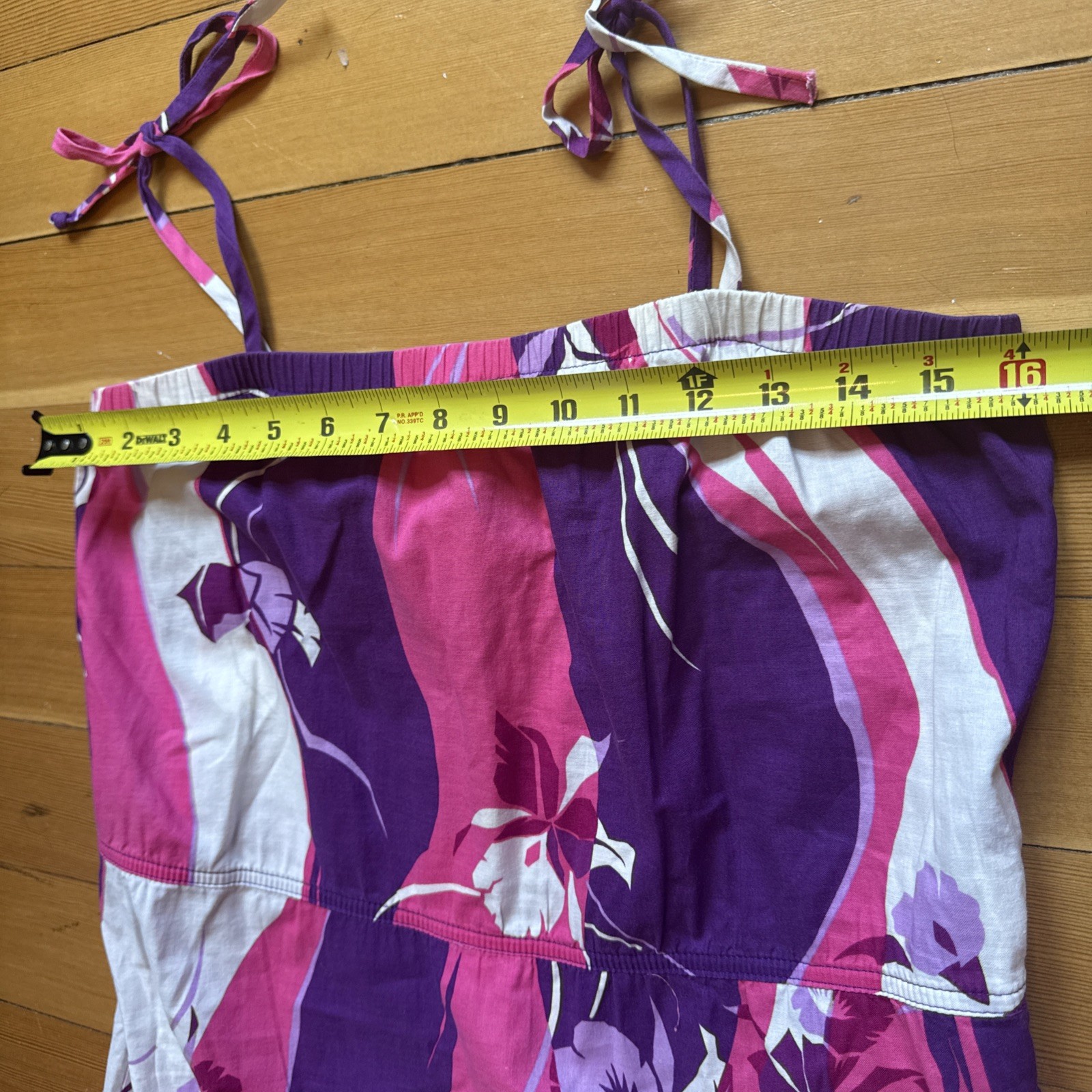 Vintage Hilo Hattie 1980’s Hawaiian Sundress Bandeau Top Shoulder Ties Cotton M