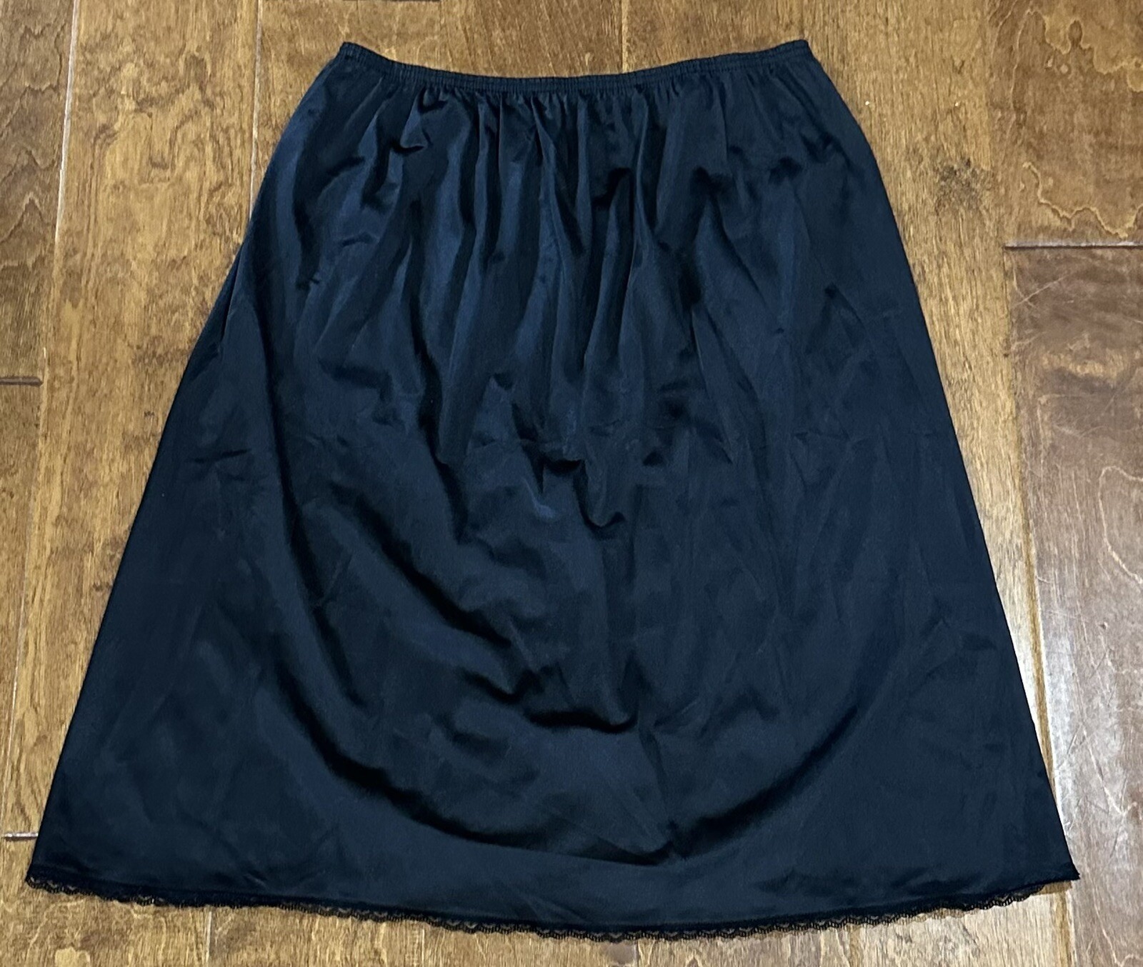 Vintage Vassarette Black Sable Half Slip XL/44 24” New Old Stock