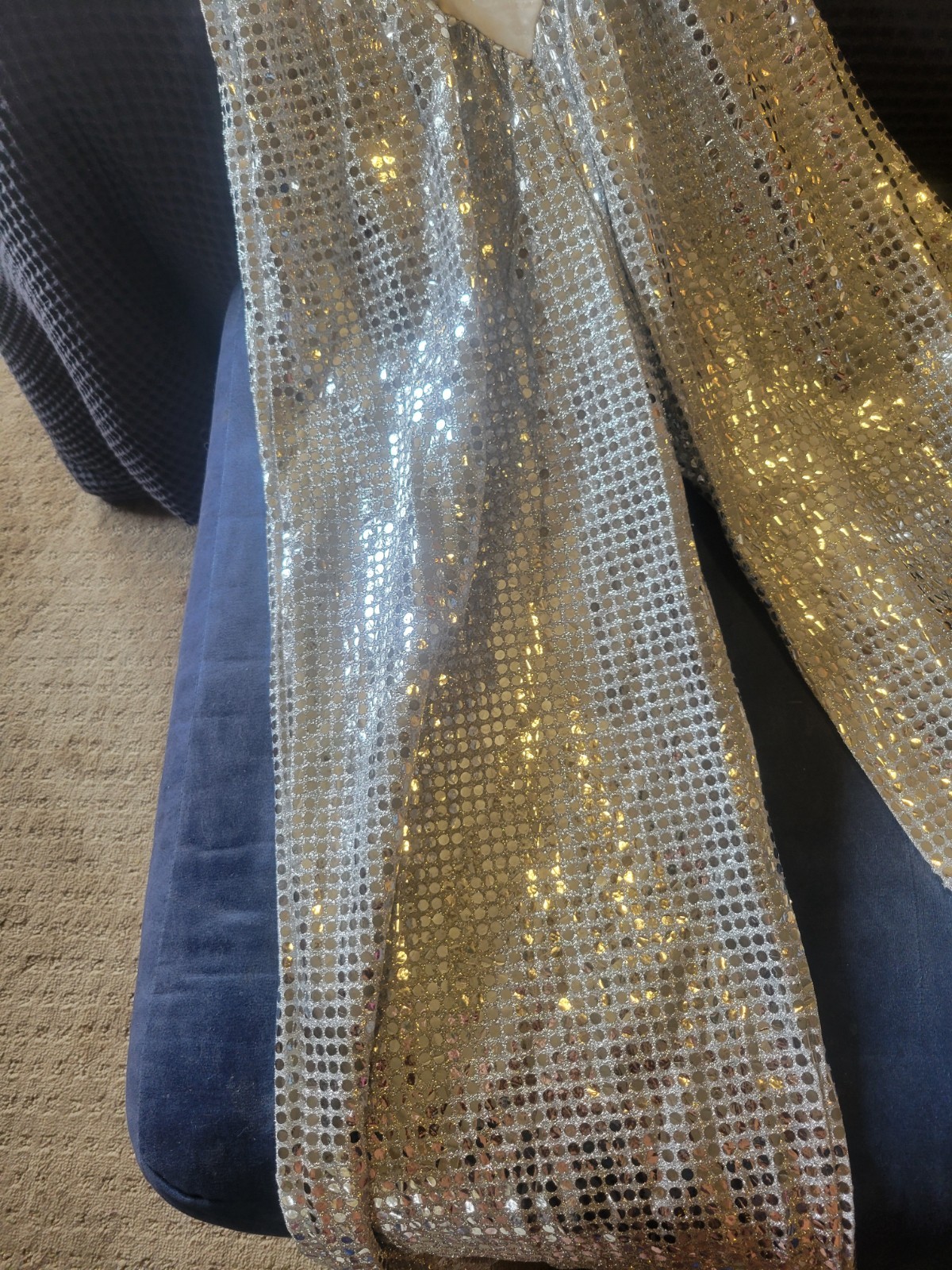 VINTAGE 1970S VELVET AND SILVER SPARKLES LADIES DISCO JUMPSUIT XS SMALL GLAM 70s