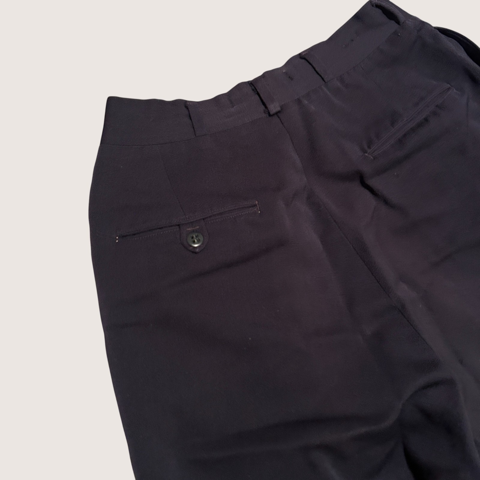 Vintage Navy High Waisted Pleated Wool Dress Pants 25X30
