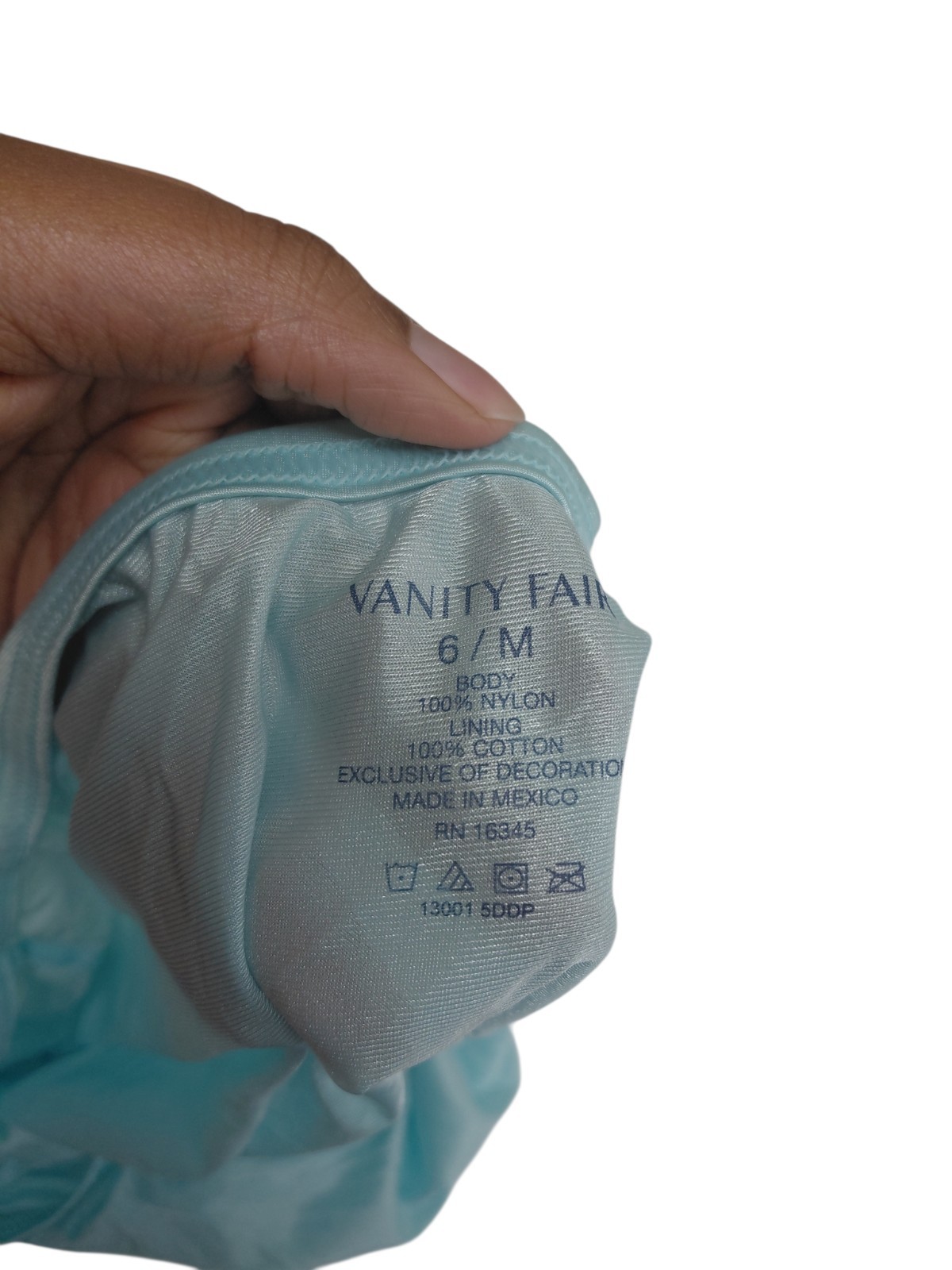 Vintage Light Blue Vanity Fair Granny Brief Size 6/M Laced