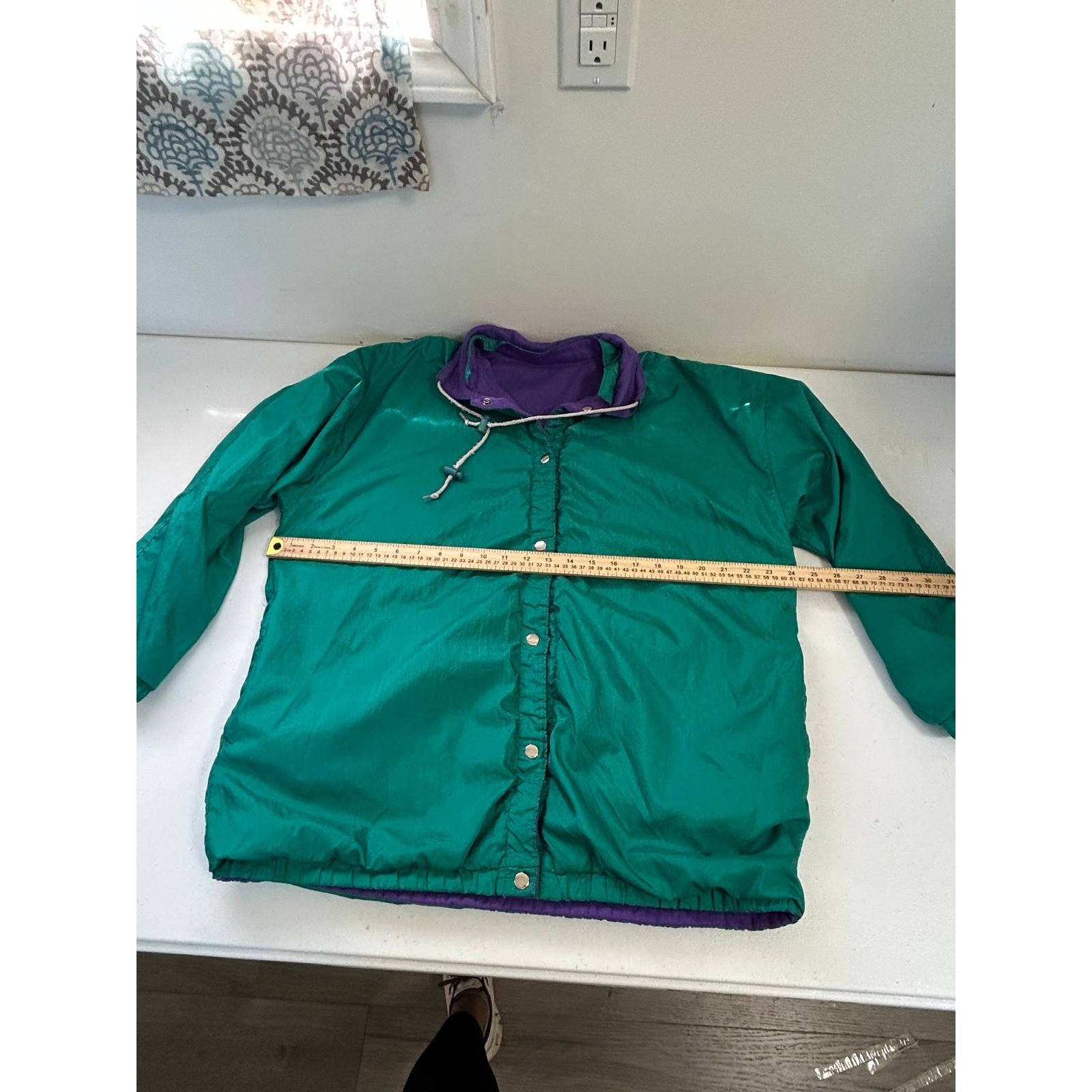 Vintage Teal Purple Reversible Windbreaker Jacket Size S