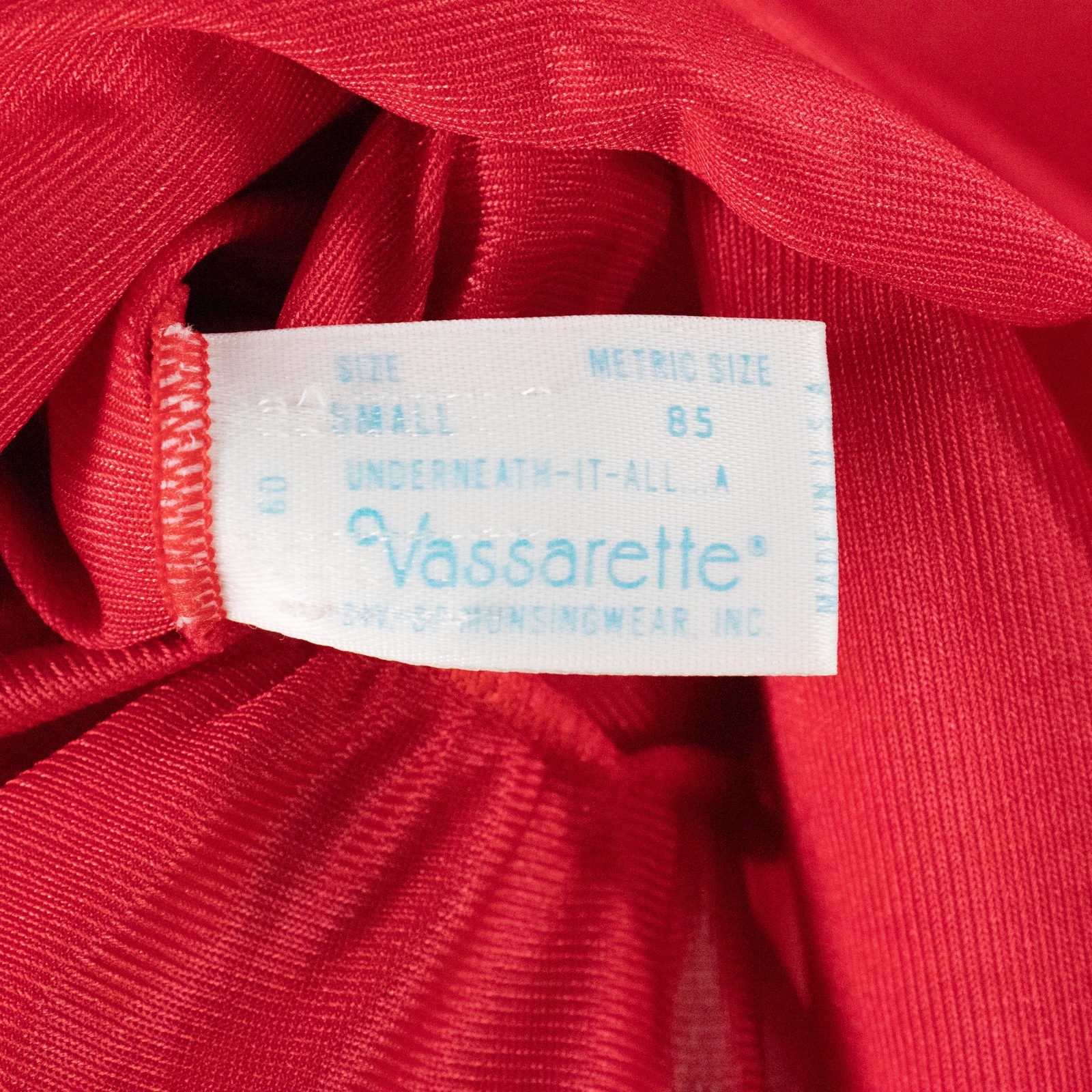 Vintage Vassarette Nylon Lace Gown Nightgown Fitted Waist Sexy Solid Red Small