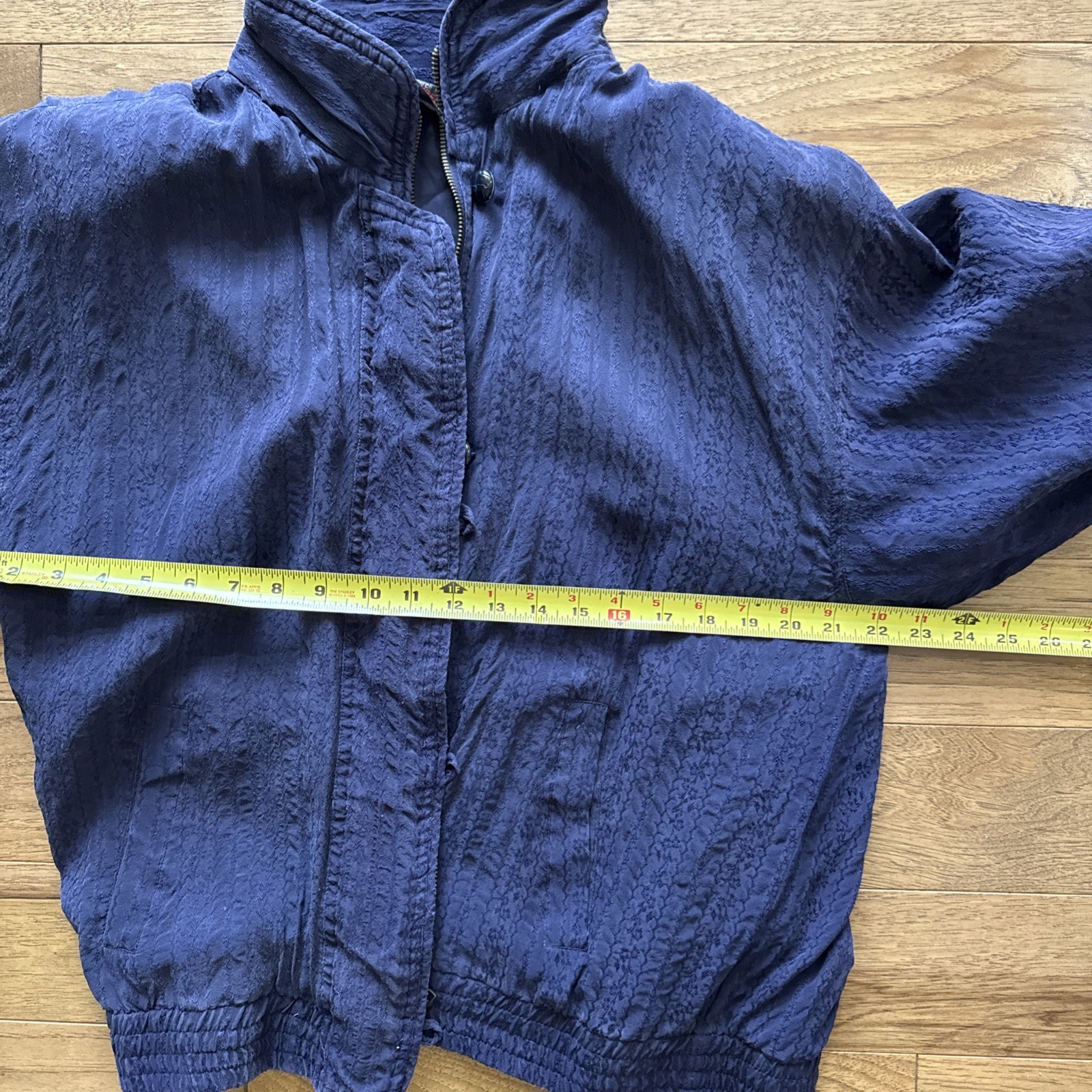 80s Mureli 100 Silk Jacquard Jacket Textured Avant Garde Vtg Windbreaker Golf M