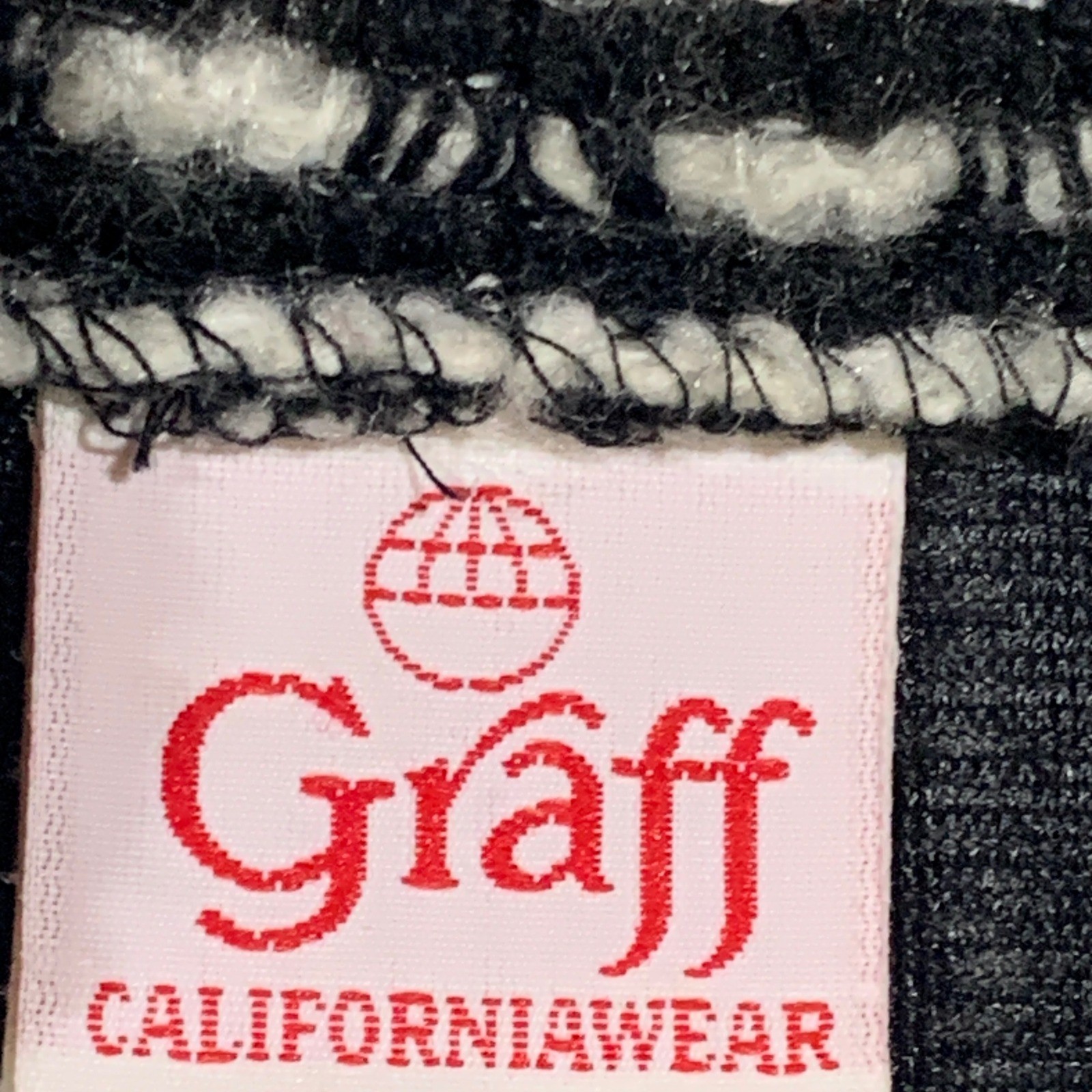 Graff Californiawear Jacket Womens 10 Vintage Black White Striped Textured Knit