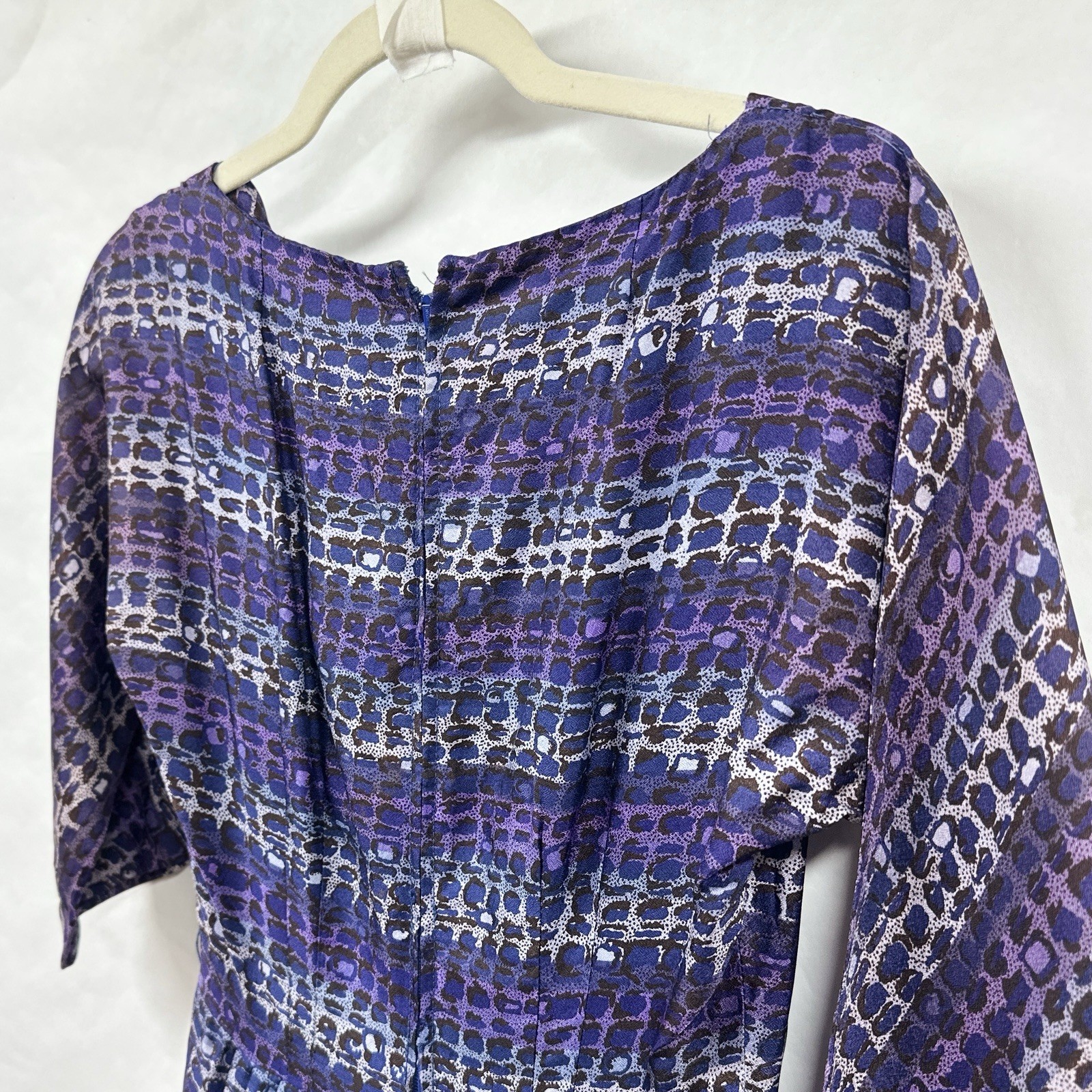 Vintage 60s Shirtwaist Dress Small Purple Abstract Stripped R&K Originals