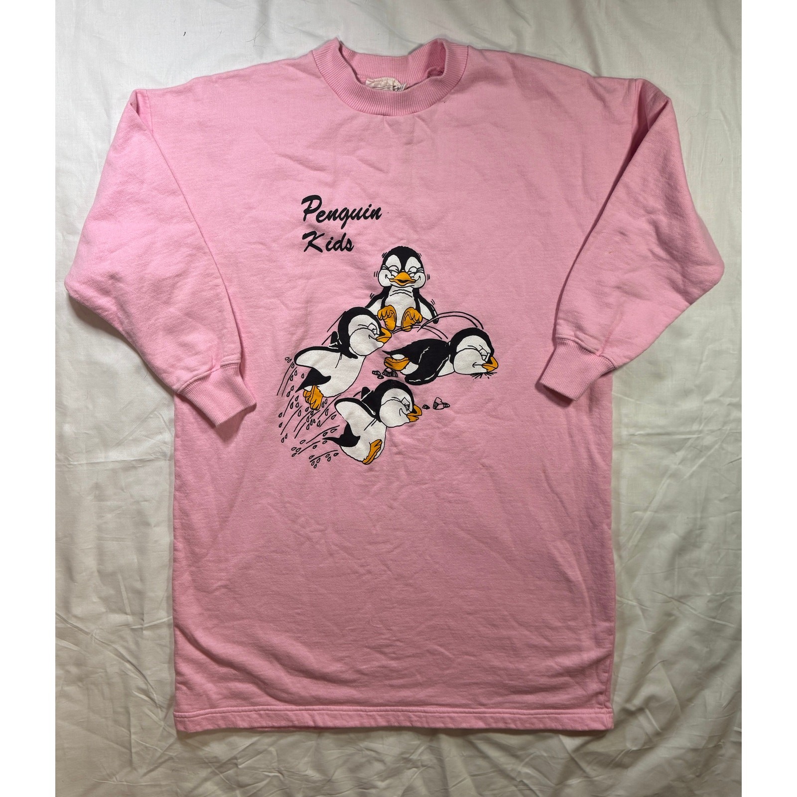 Vintage Parallele Nuit Penguin Kids Sleep Shirt, Made in Brazil, Size Small