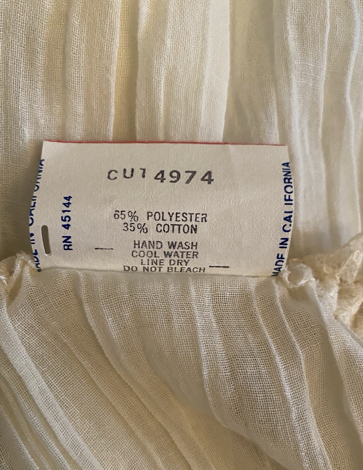 Vintage 1970s Semi Sheer Chiffon Prairie Boho Hippie Sundress California NWOT