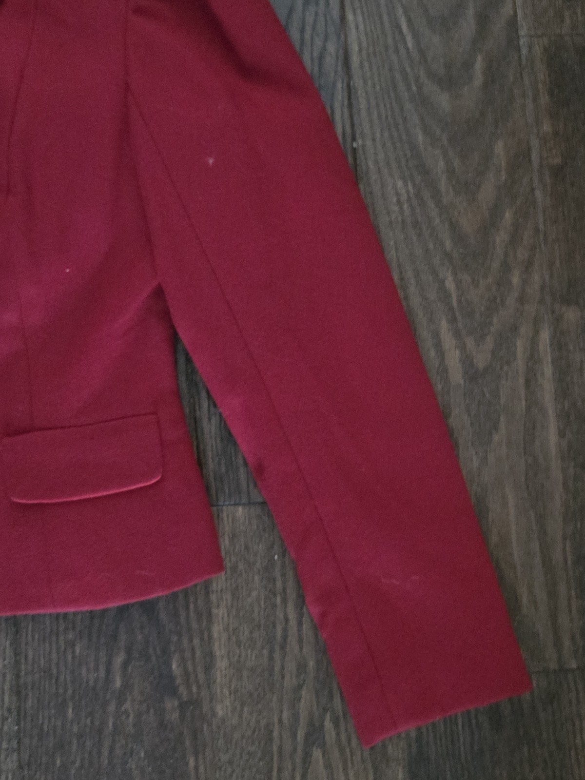 Vintage 1940s 1950s Red Wool Cropped Blazer Jacket Fitted Nipped Pinup No Label