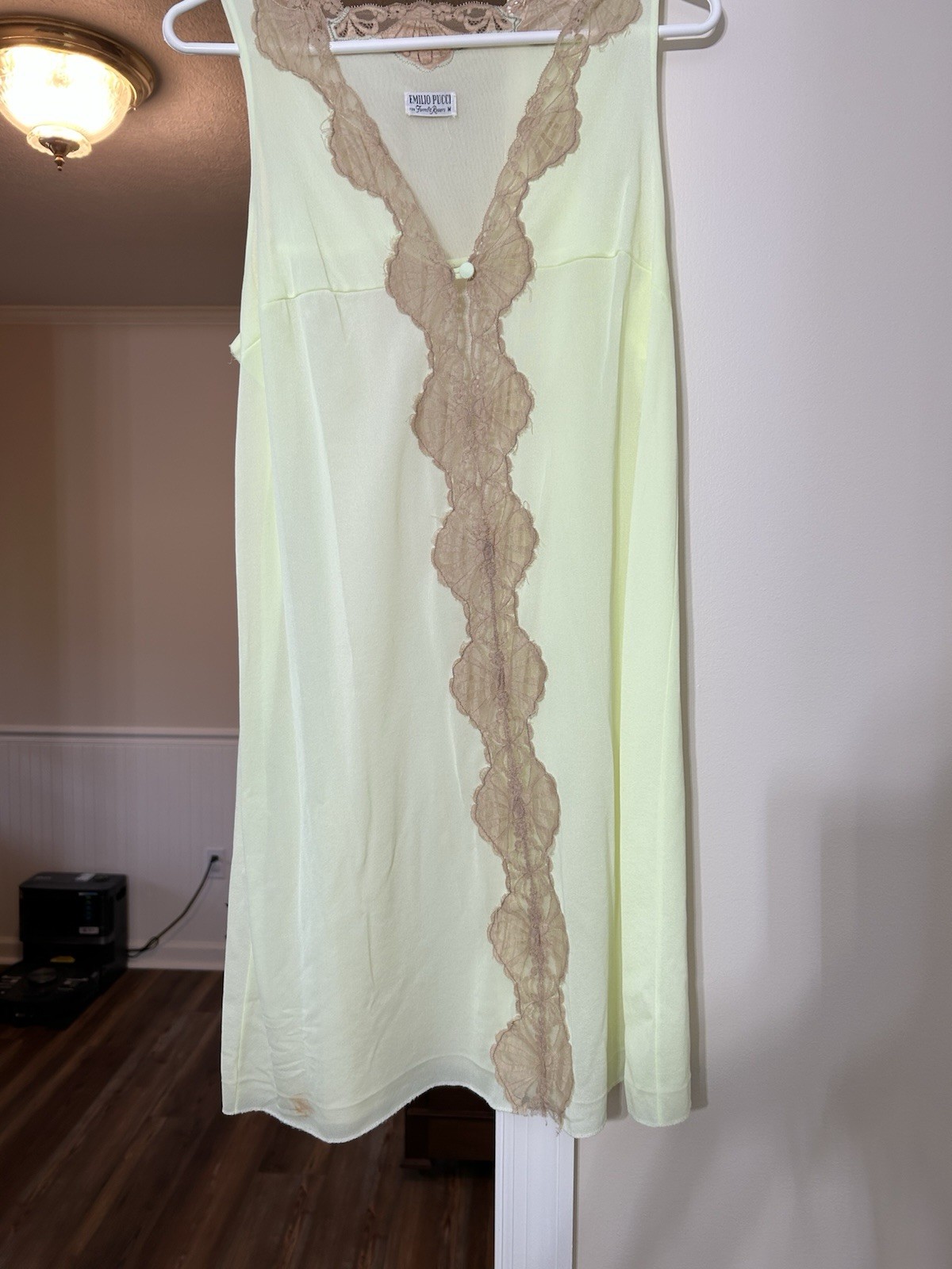 Vintage Emilio Pucci Formfit Rogers Nightgown Robe Lingerie Lace Detail Ivory