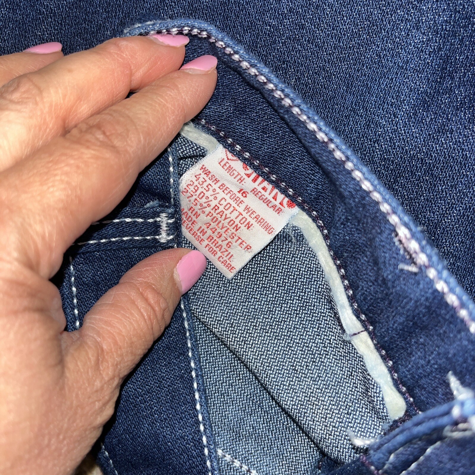 Vintage PS GITANO Jeans DARK Indigo- Not Faded Size 16 Made In BRAZIL Very Nice